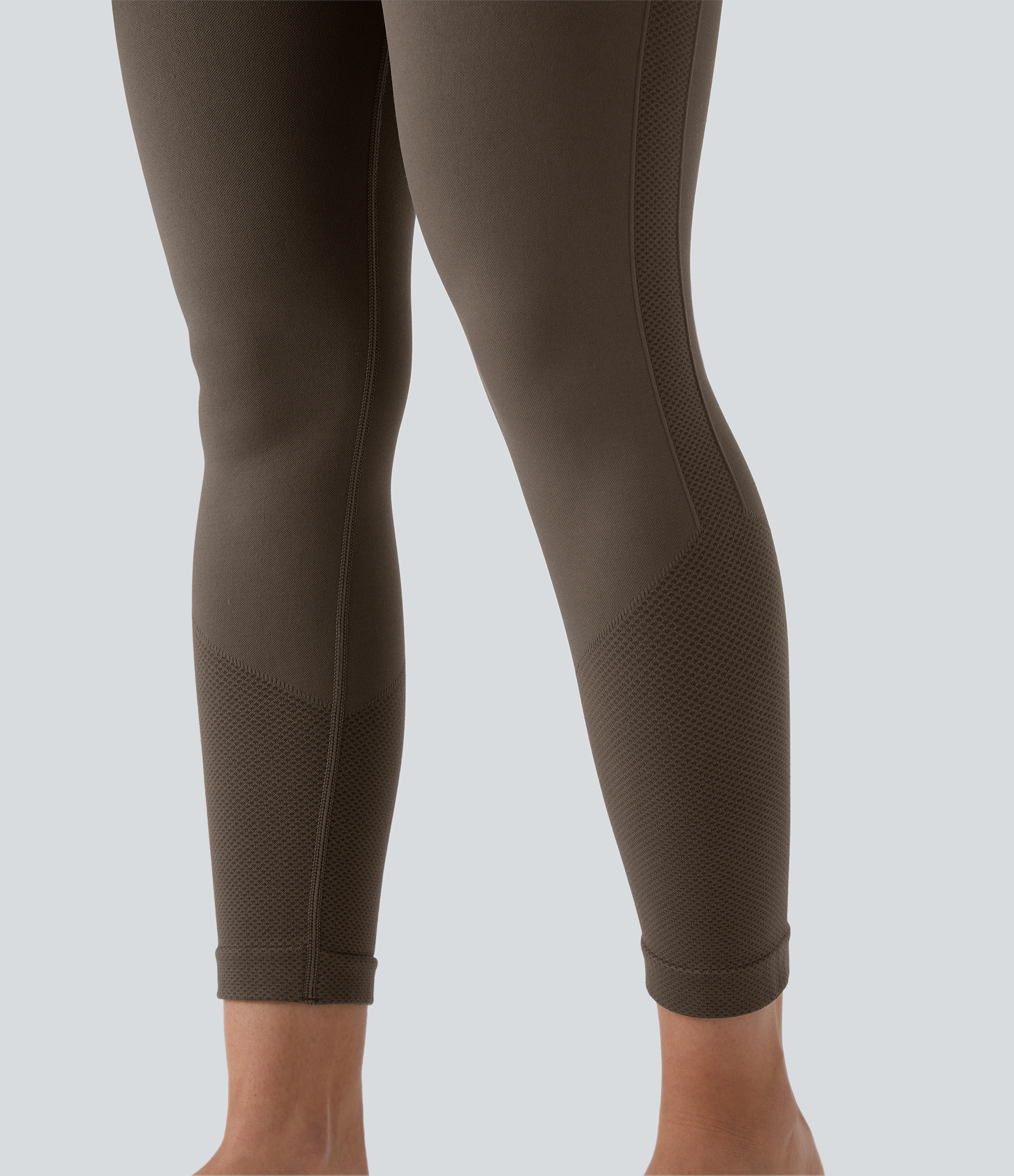 Halara Seamless Flow Super High Waisted 7/8 Yoga Maternity Leggings  - Dark Earthy Brown - XS(7/8) gym leggings leggings with pockets 