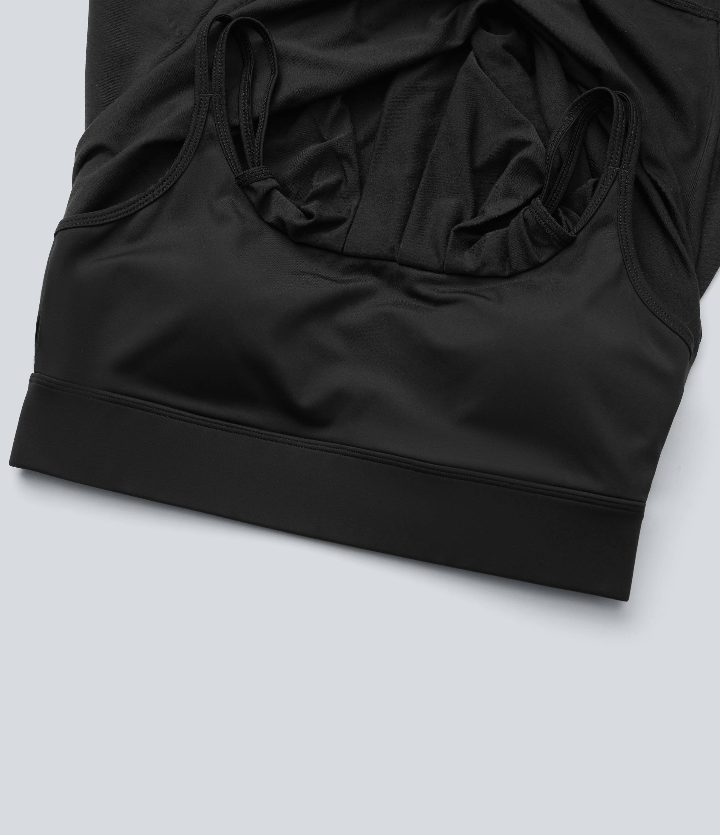Halara Crisscross Backless Double Straps Pleated Quick Dry Yoga Cami Top Tank Top - Black - M golf tops halter top tunic tops sleeveless tops 