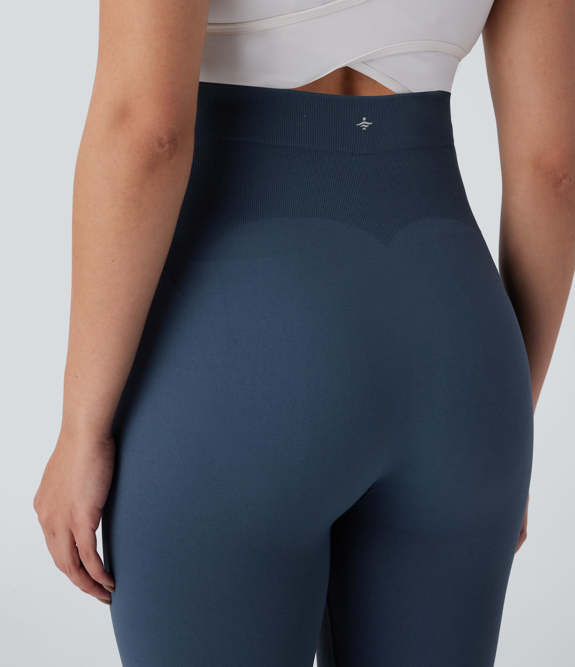 Halara Seamless Flow Super High Waisted 7/8 Yoga Maternity Leggings  - Mallard Blue - XS(regular) gym leggings leggings with pockets 