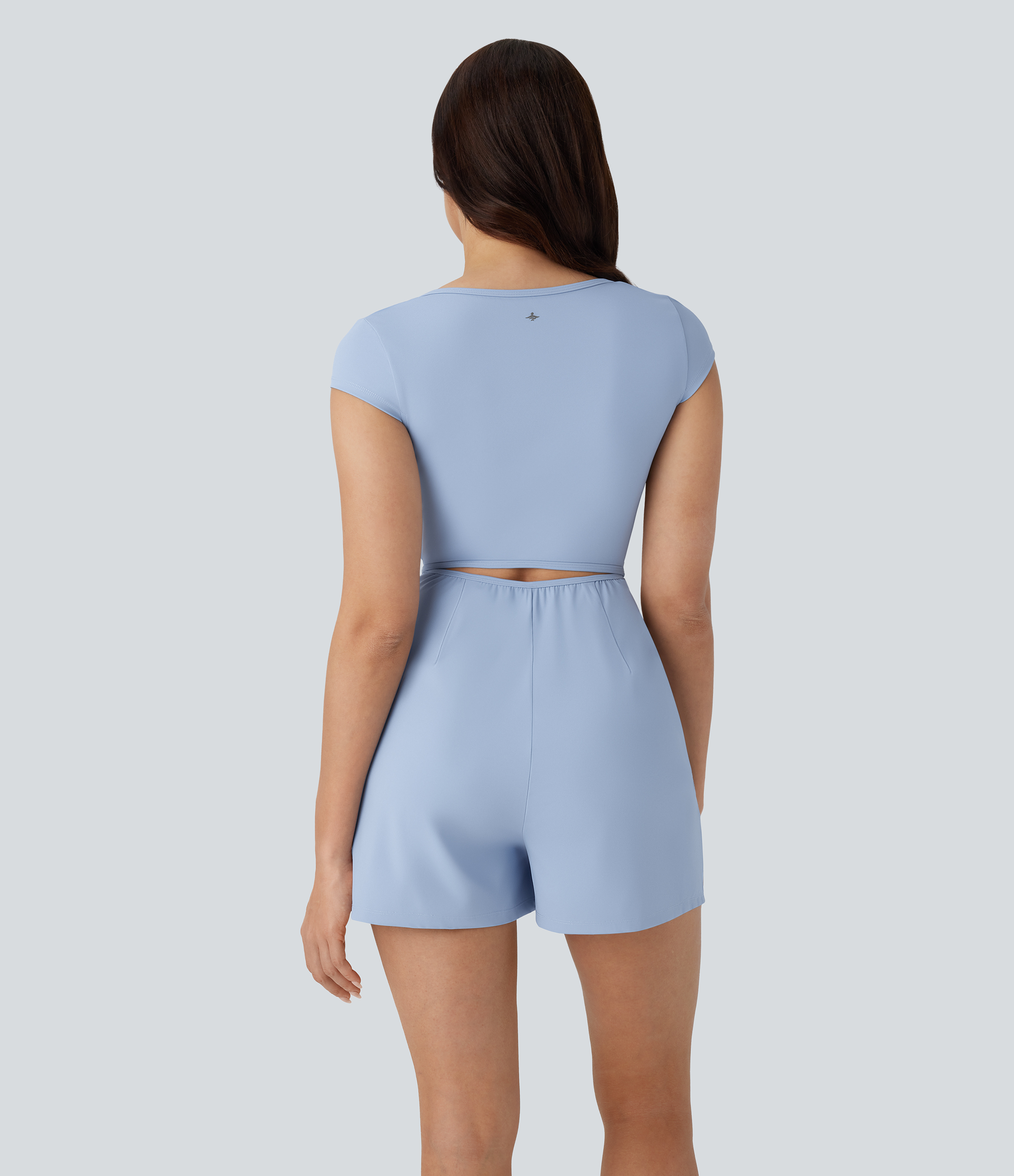 Chambray Blue Mono Softlyzero™ Airy yoga cuello U manga corta bolsillo lateral tacto fresco - Easy Peezy / 2
