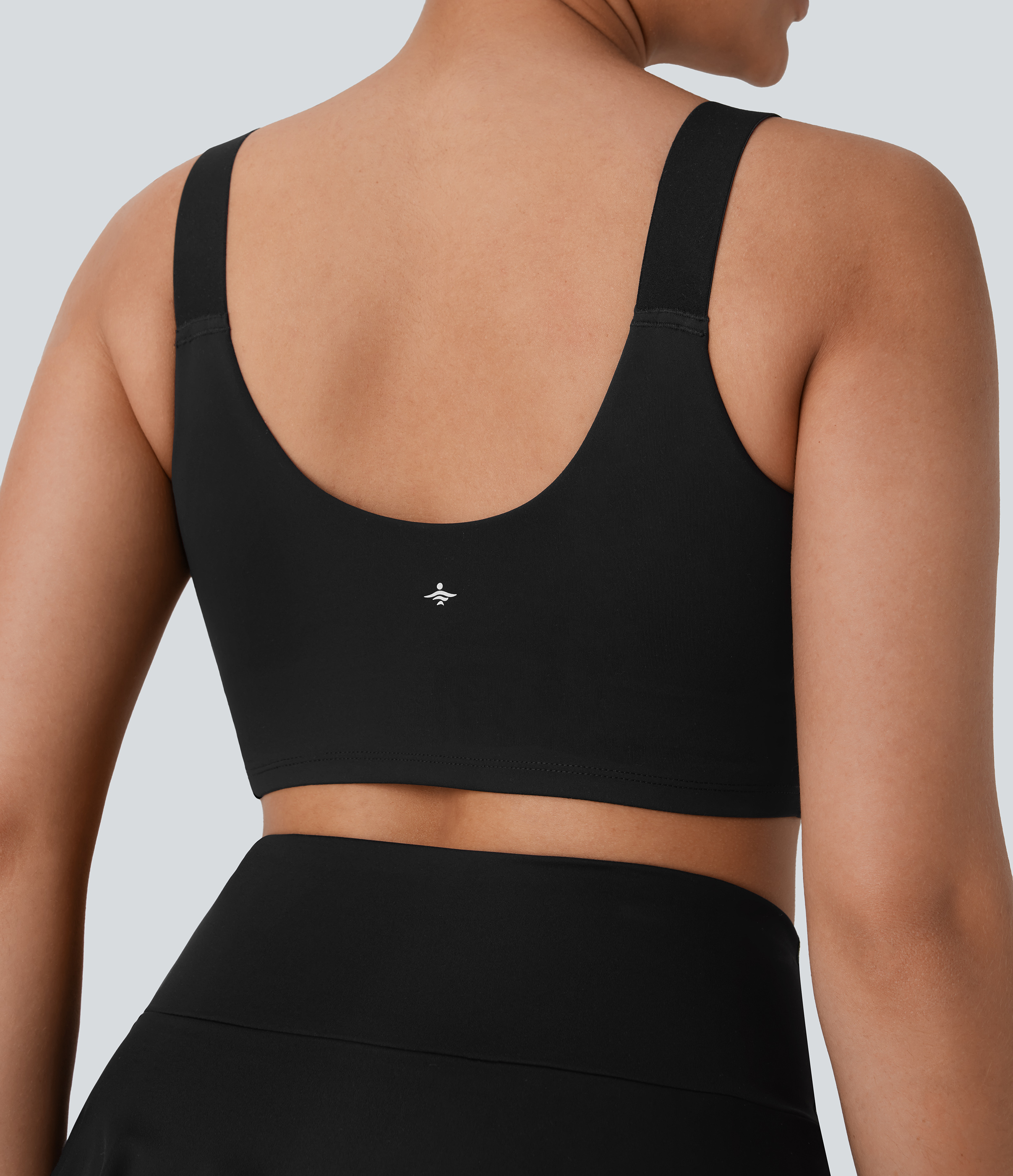 Halara – SpeedWave™ – Verkürztes, rückenfreies Tennis-Tanktop – schnelltrocknend – Schwarz – M