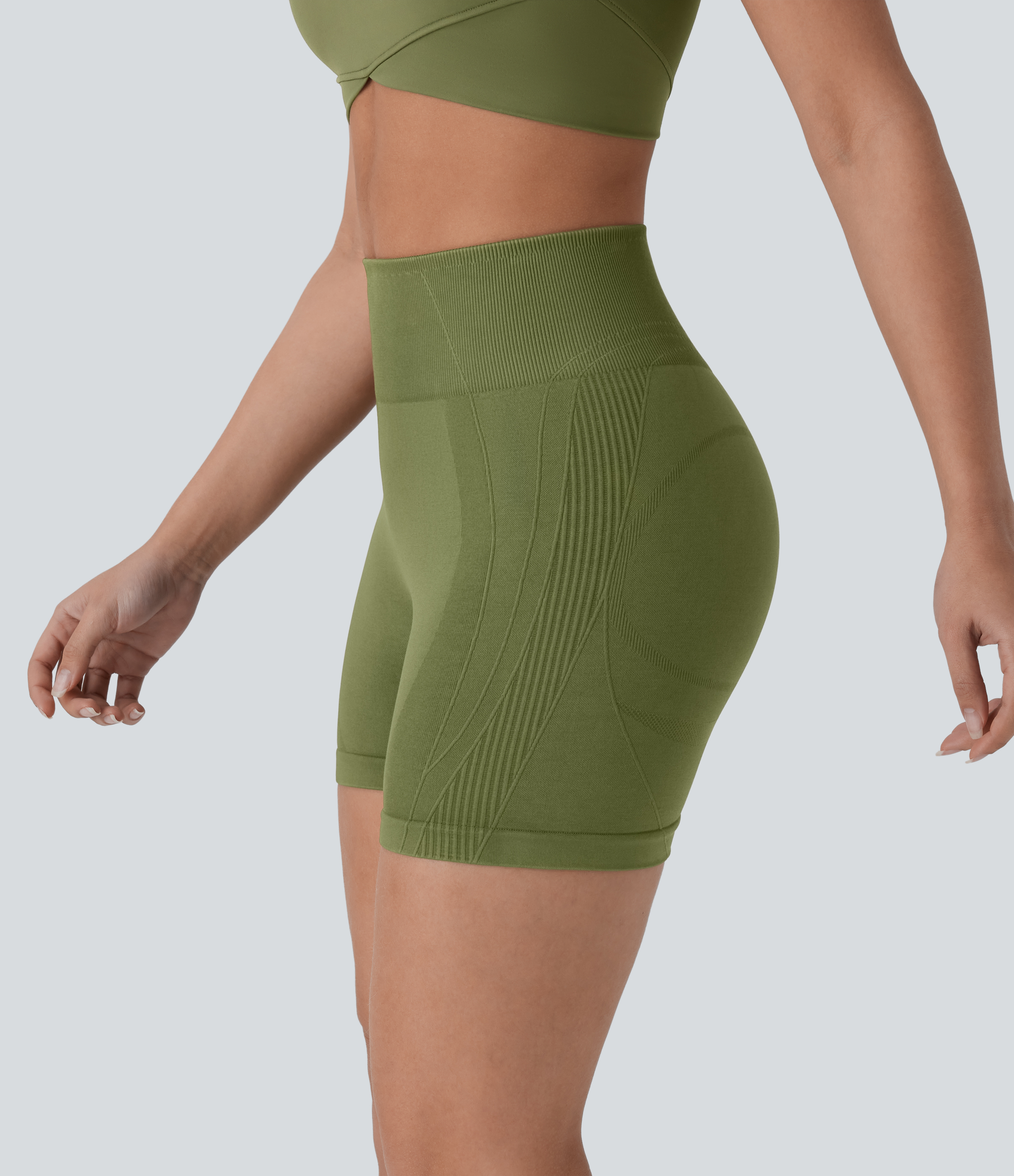 OneForm Seamless Flow High Waisted Yoga Biker Shorts 4''