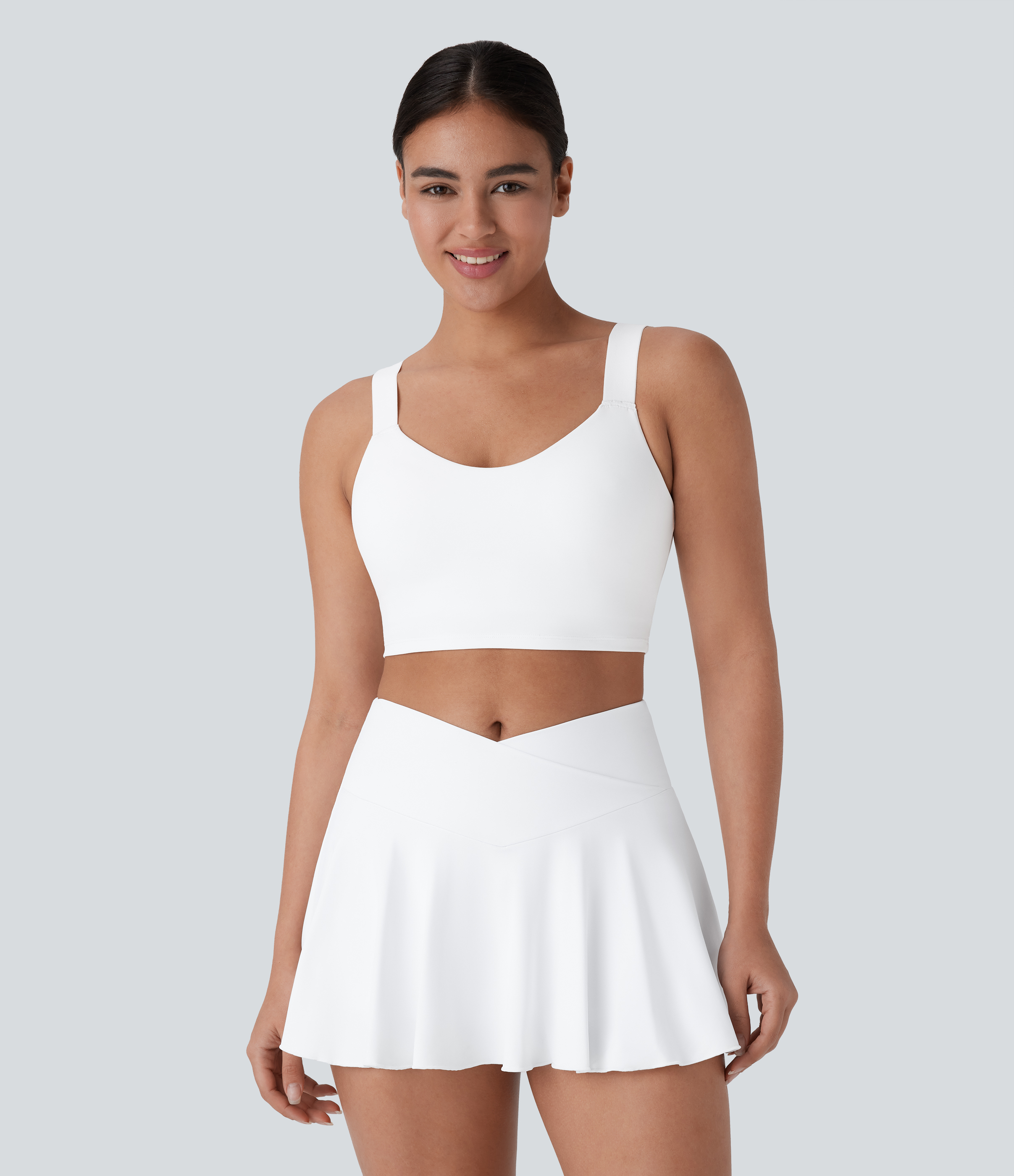 Blanco Top de tenis sin mangas 2 en 1 SpeedWave™ ajustada de secado rápido y sin espalda / 2