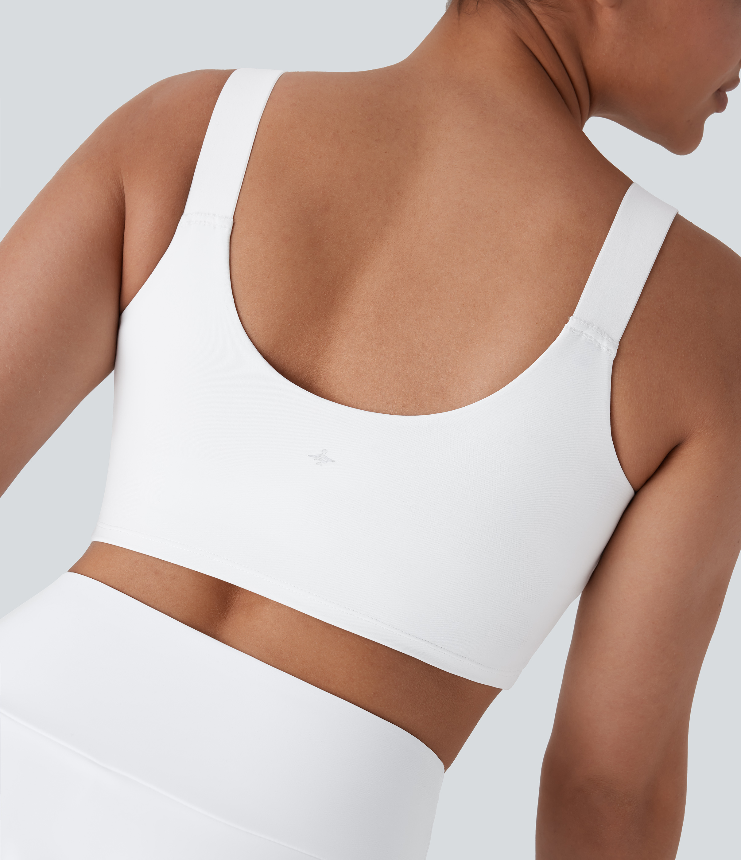 Halara – SpeedWave™ – Verkürztes, rückenfreies Tennis-Tanktop – schnelltrocknend – Weiß – S