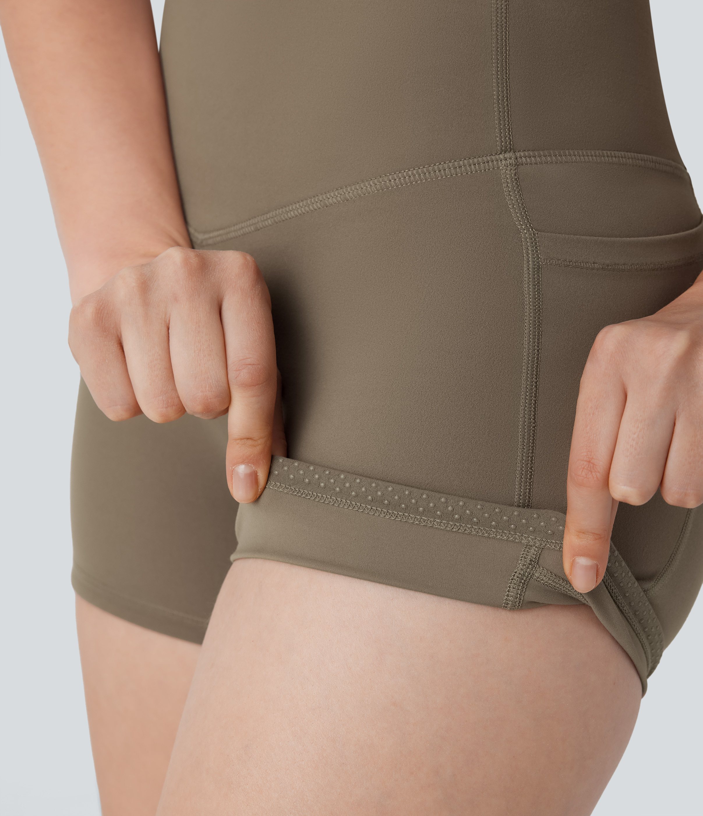 Halara Halara UltraSculptв„ў SoCinched High Waisted Tummy Control Side Pocket Shaping Training Biker Shorts 3``  - Dawn Brown - XL 