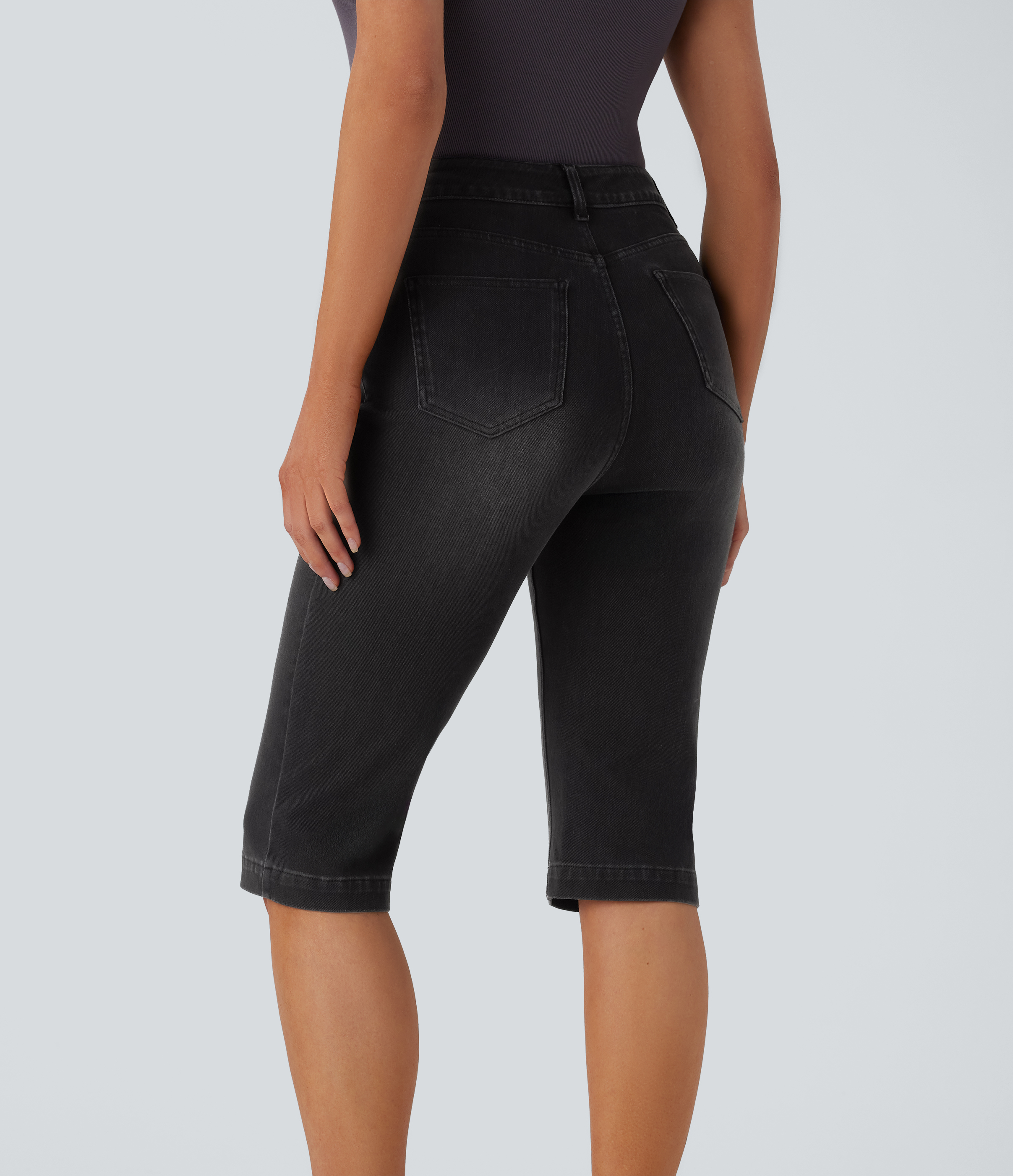 Halara Flex™ High Waisted Pocket Washed Pedal Pusher Casual Jeans