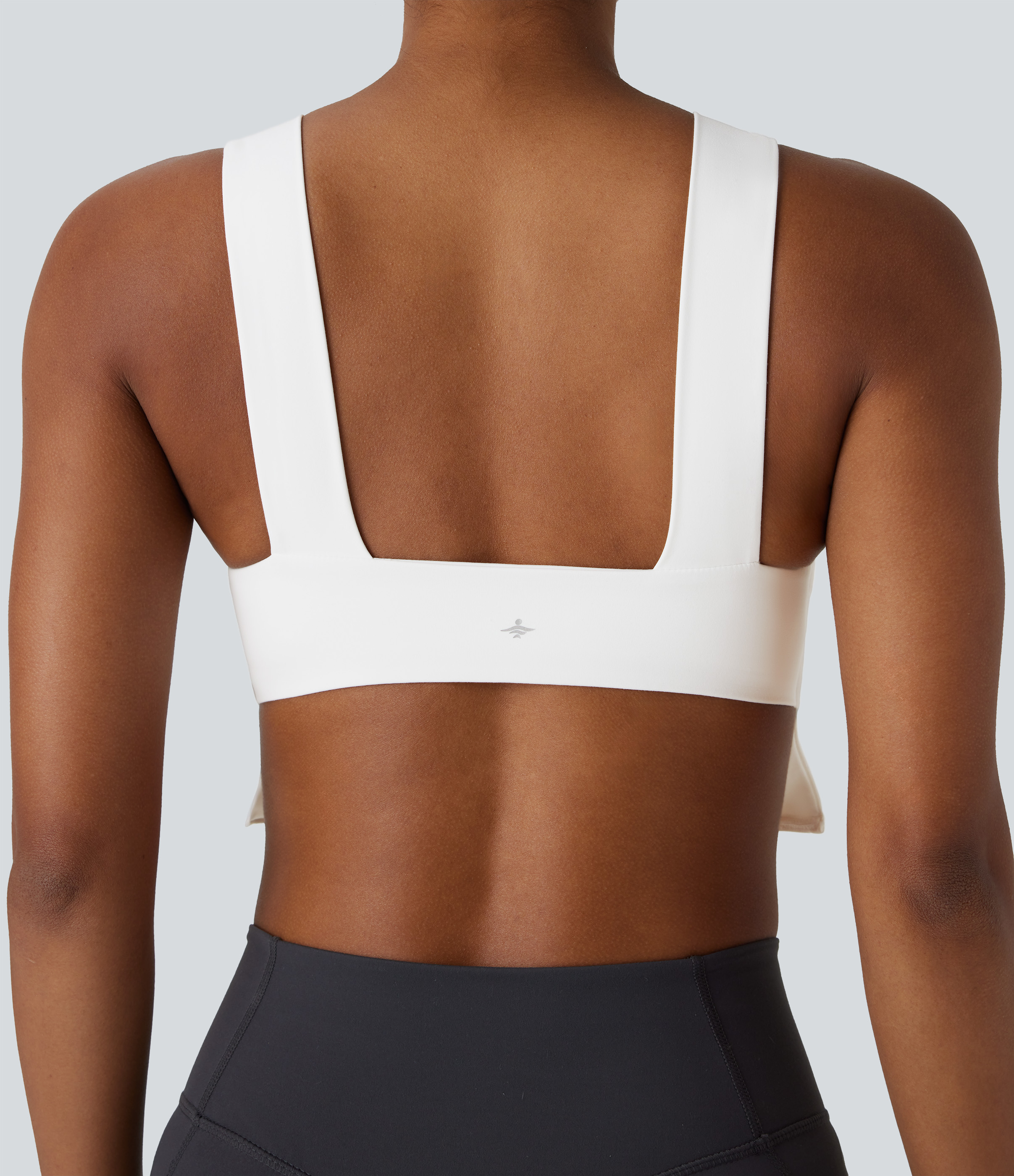 Halara Softlyzeroв„ў Plush Backless Skinny Cropped Yoga Tank Top Tank Top - White - XS golf tops halter top tunic tops sleeveless tops 