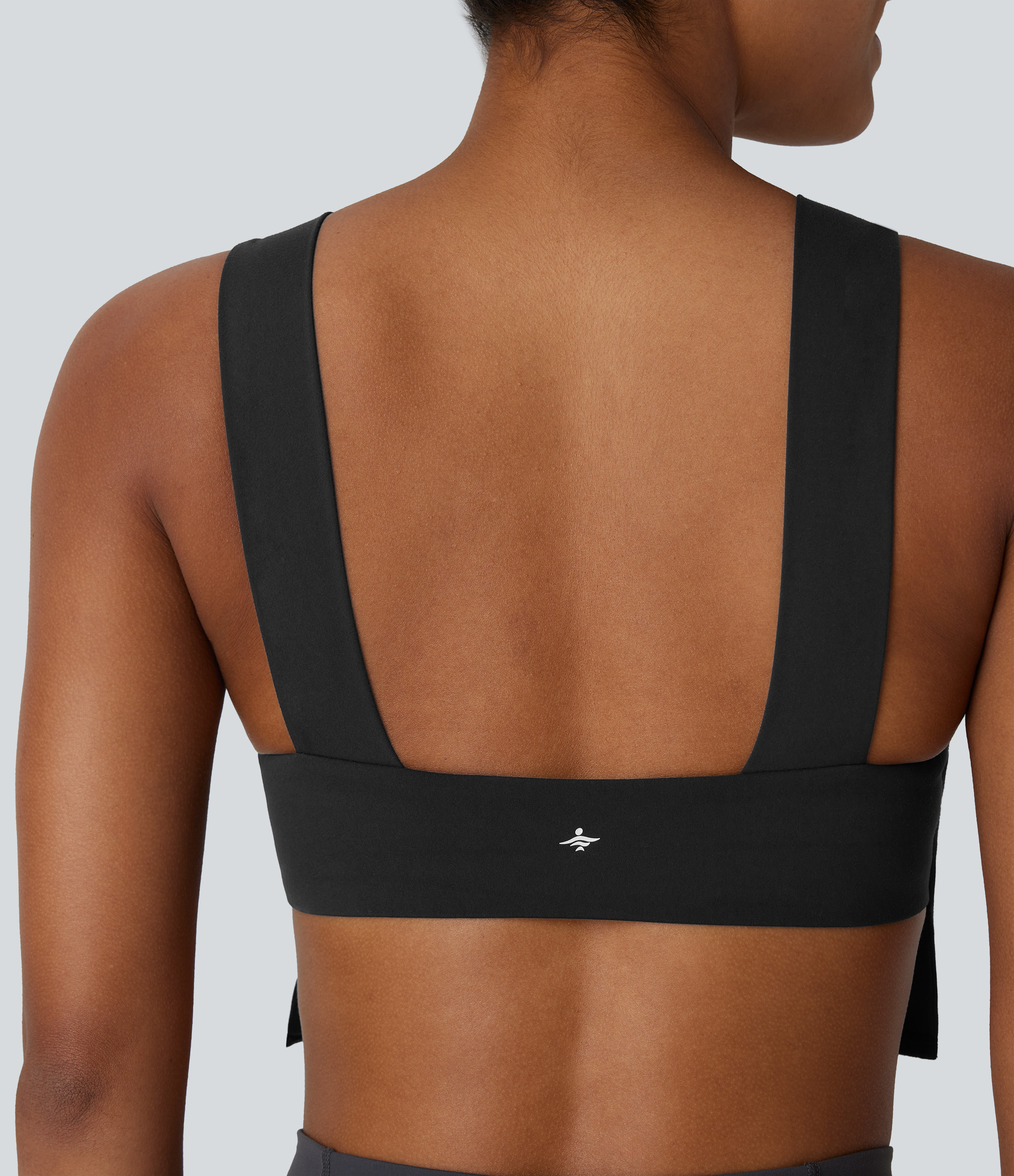 Halara Softlyzeroв„ў Plush Backless Skinny Cropped Yoga Tank Top Tank Top - Black - S golf tops halter top tunic tops sleeveless tops 