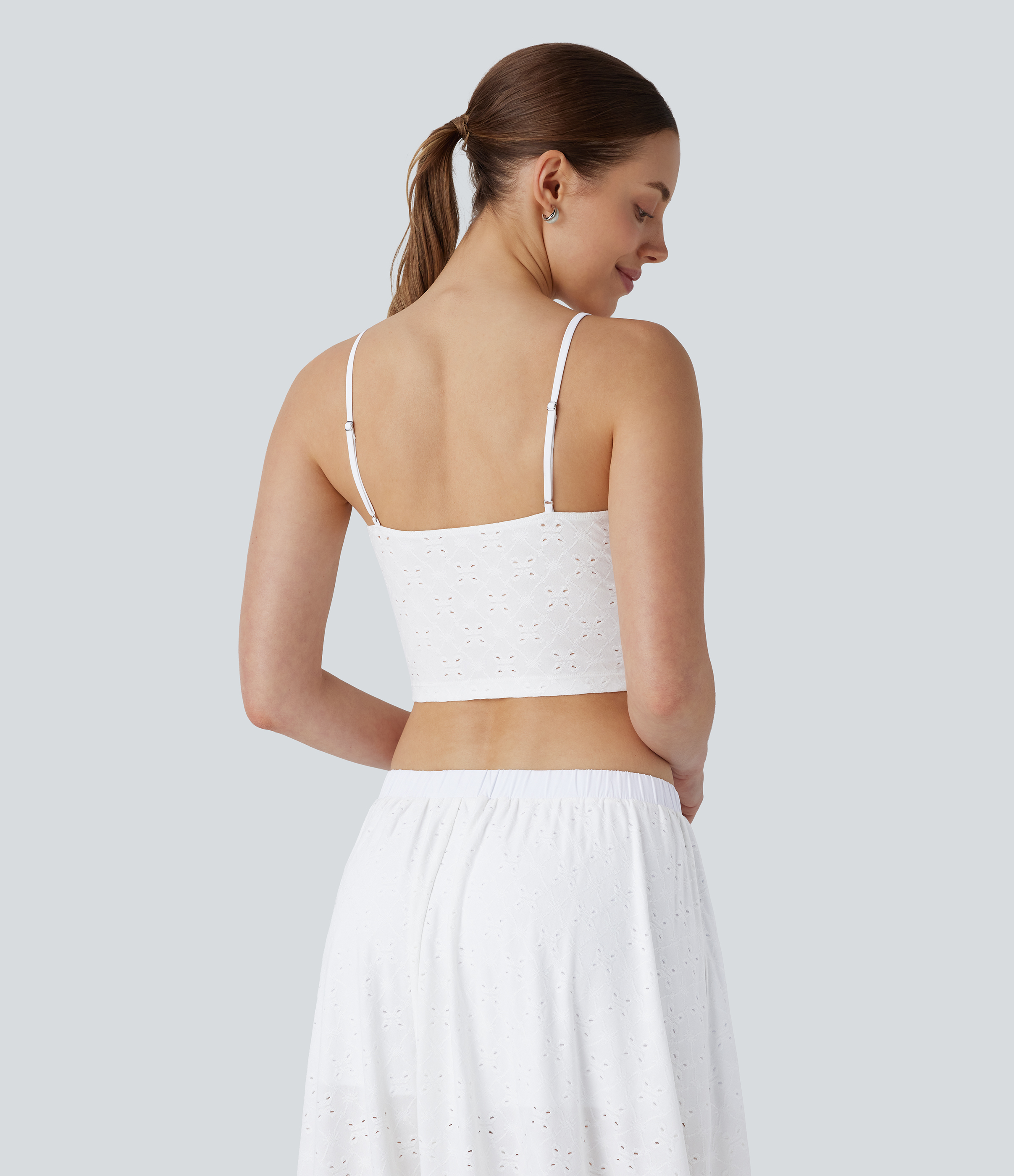 White Top sin mangas sin espalda tirante ajustable resort / 2