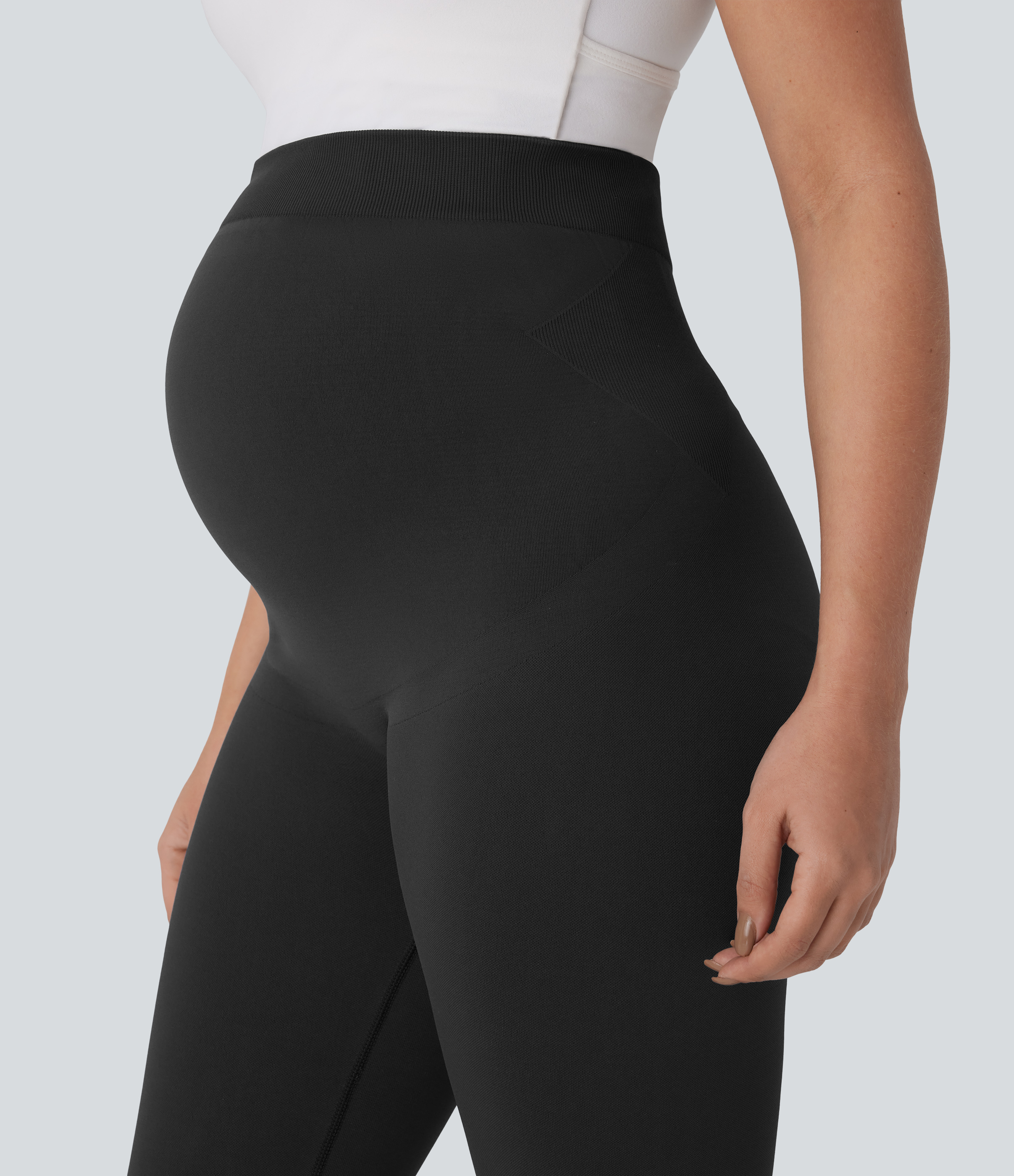Halara Seamless Flow Super High Waisted 7/8 Yoga Maternity Leggings  - Black - XS(regular) gym leggings leggings with pockets 