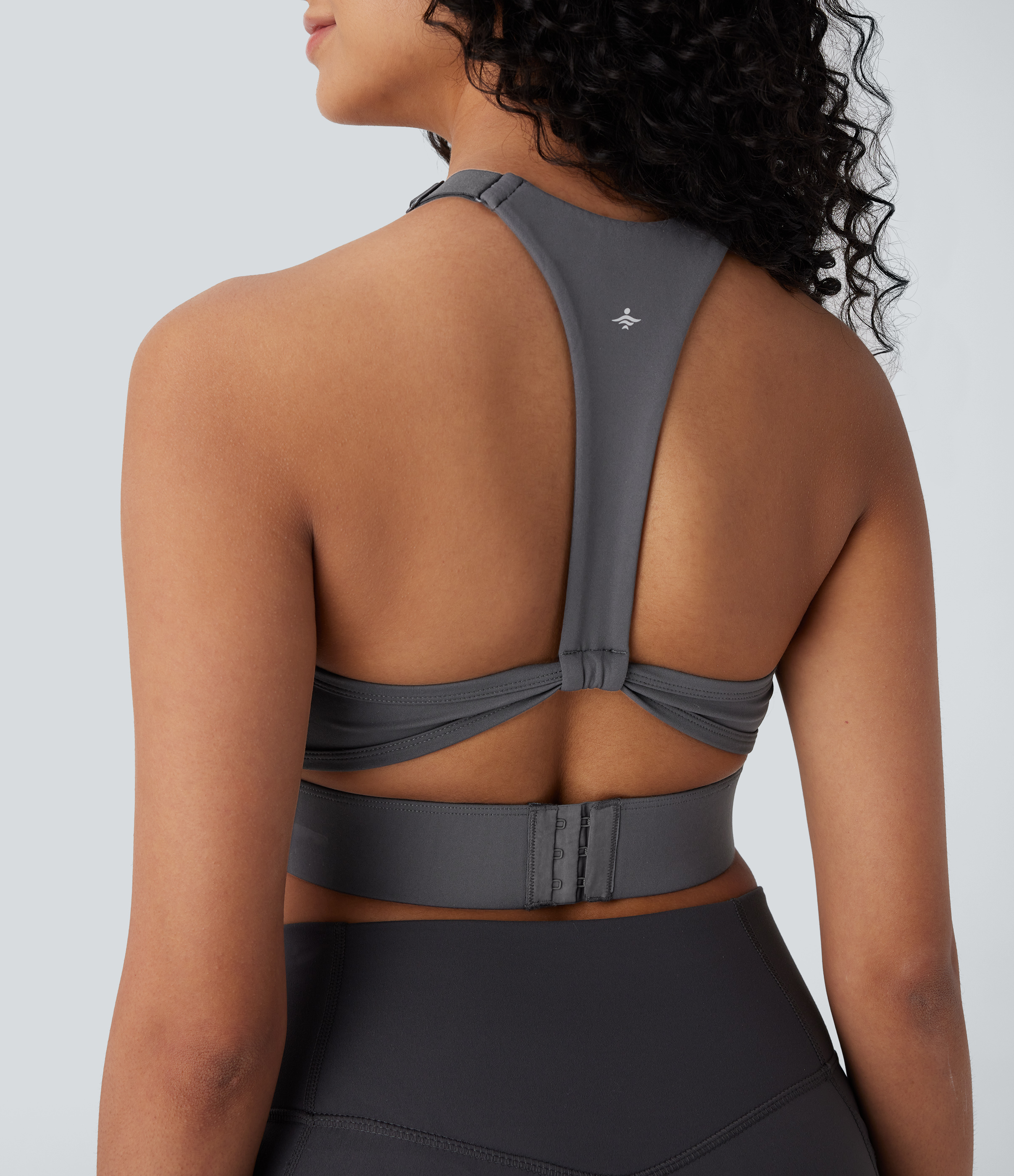 Halara Halara UltraSculptв„ў Low Support U Neck Backless Adjustable Hook Yoga Sports Bra  - Volcanic Ash - S push up bra strapless bra 