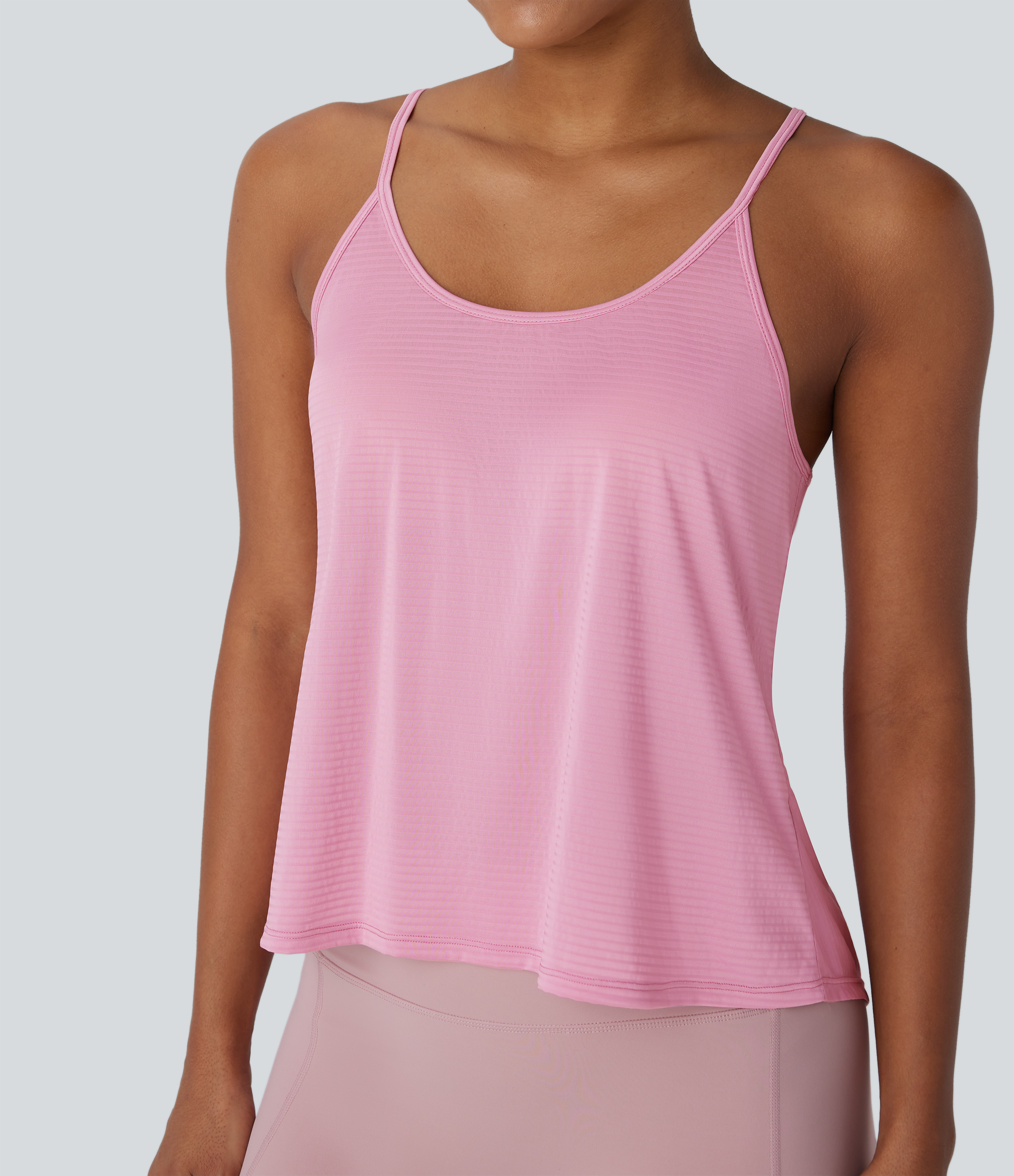 Halara Crisscross Backless Split Hem Yoga Cami Top Tank Top - Soft Berry - S golf tops halter top tunic tops sleeveless tops backless top 