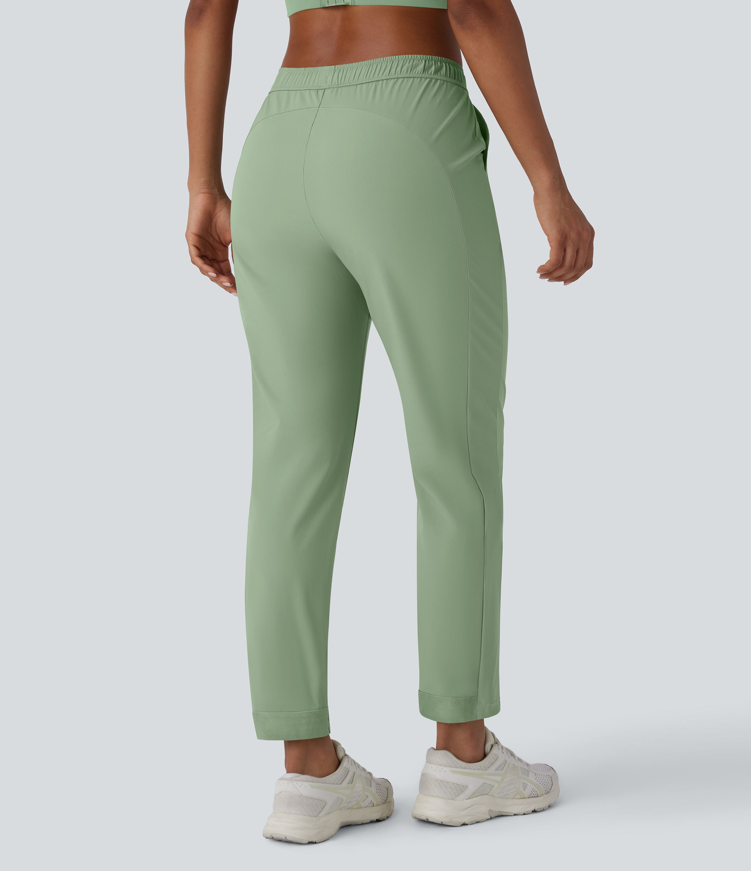 Smoke Green Pantalón entrenamiento tiro medio bolsillo lateral cordón ajustable / 2