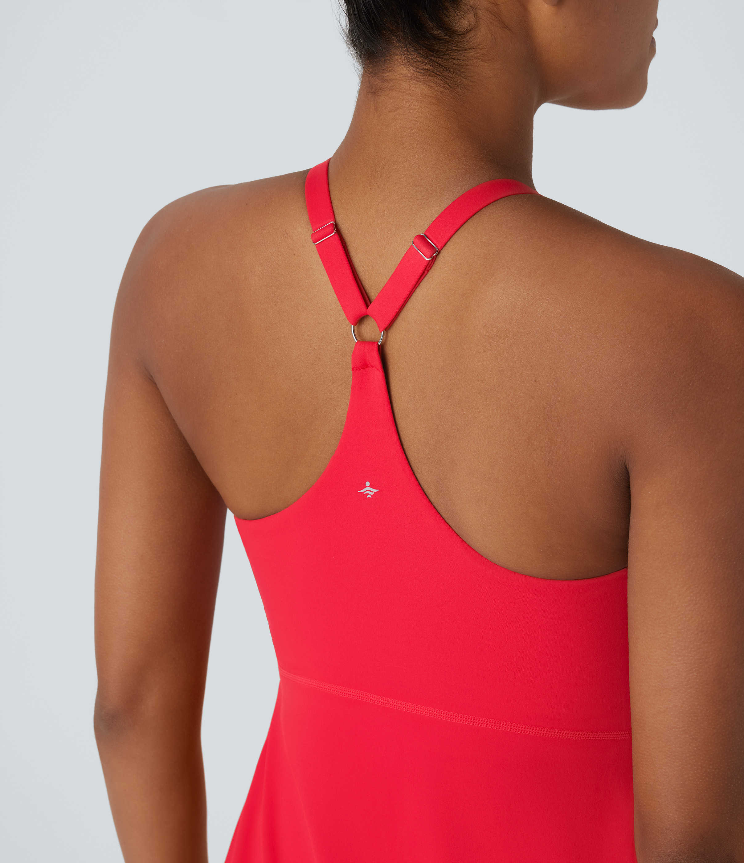 Halara Softlyzeroв„ў Plush Molded Cups Adjustable Strap Backless Dance Active Dress-Easy Peezy Edition Workout Dress - Mars Red - L 