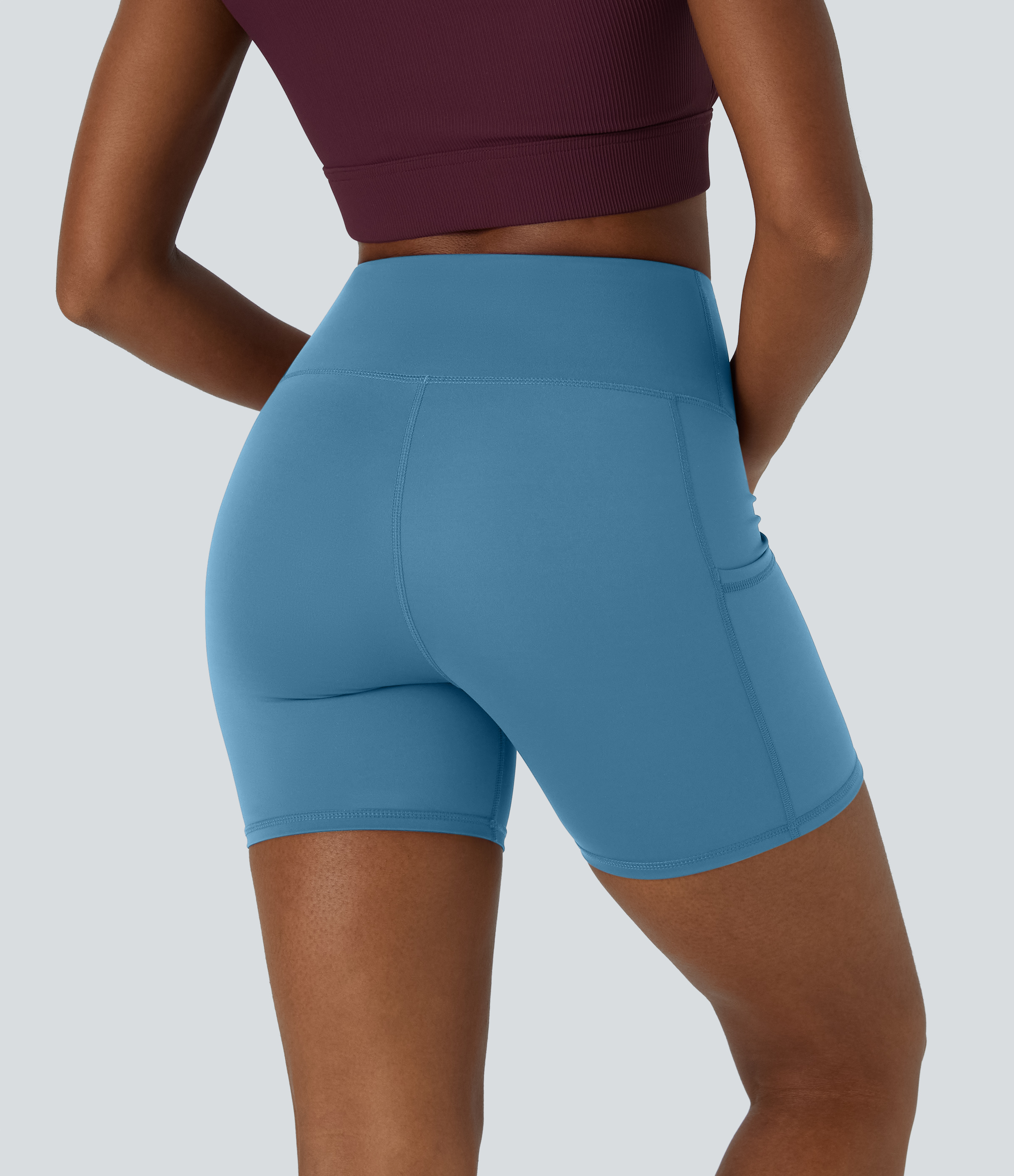 Light Azure Pantalón corto Patitoff™ ciclista bolsillo lateral tiro alto resistente pelo mascota 12.5cm / 2