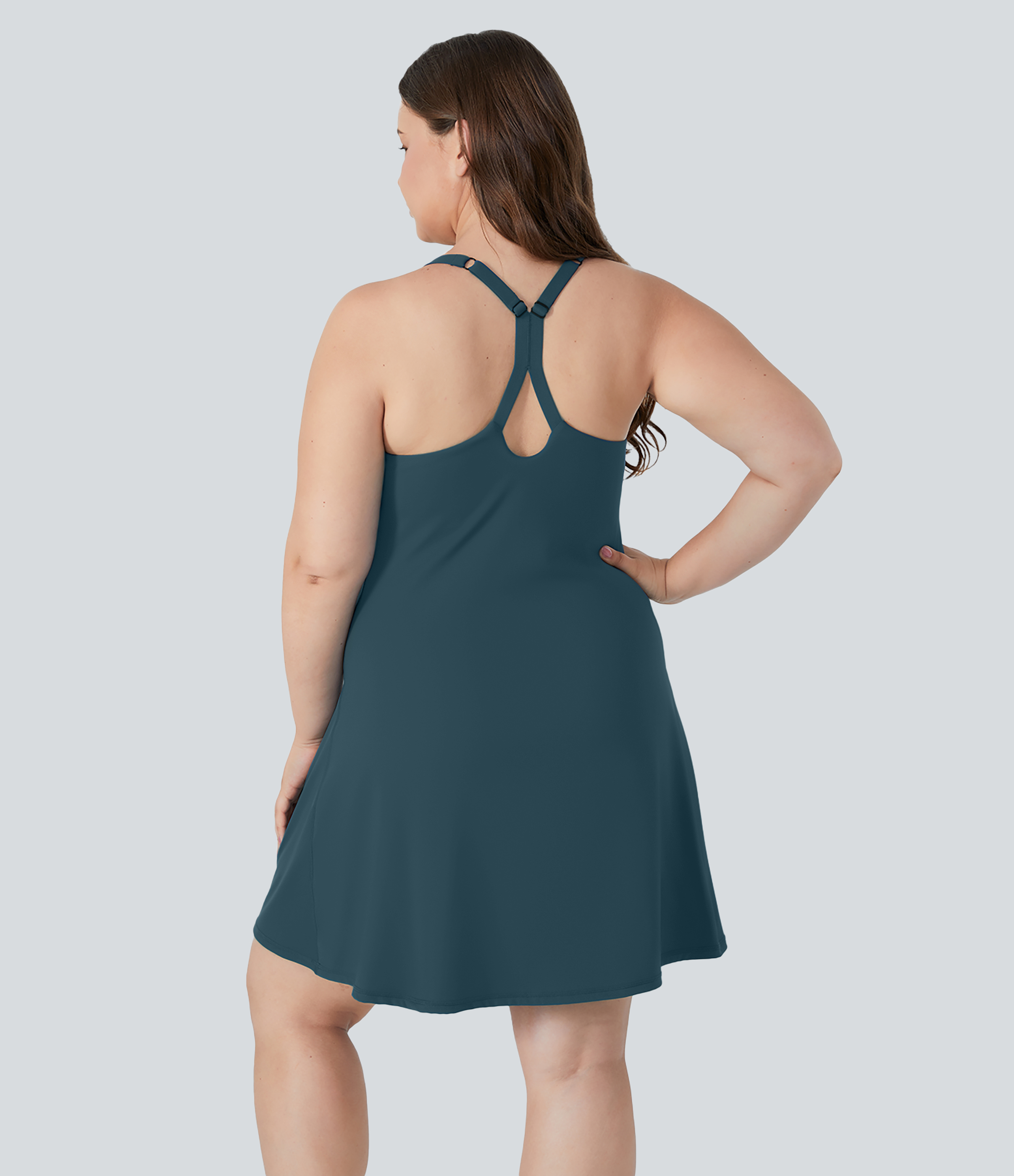Ink Green Vestido talla grande Softlyzero™ Airy sin espalda Everyday-Euphoria más largo tacto fresco tirante ajustable / 2