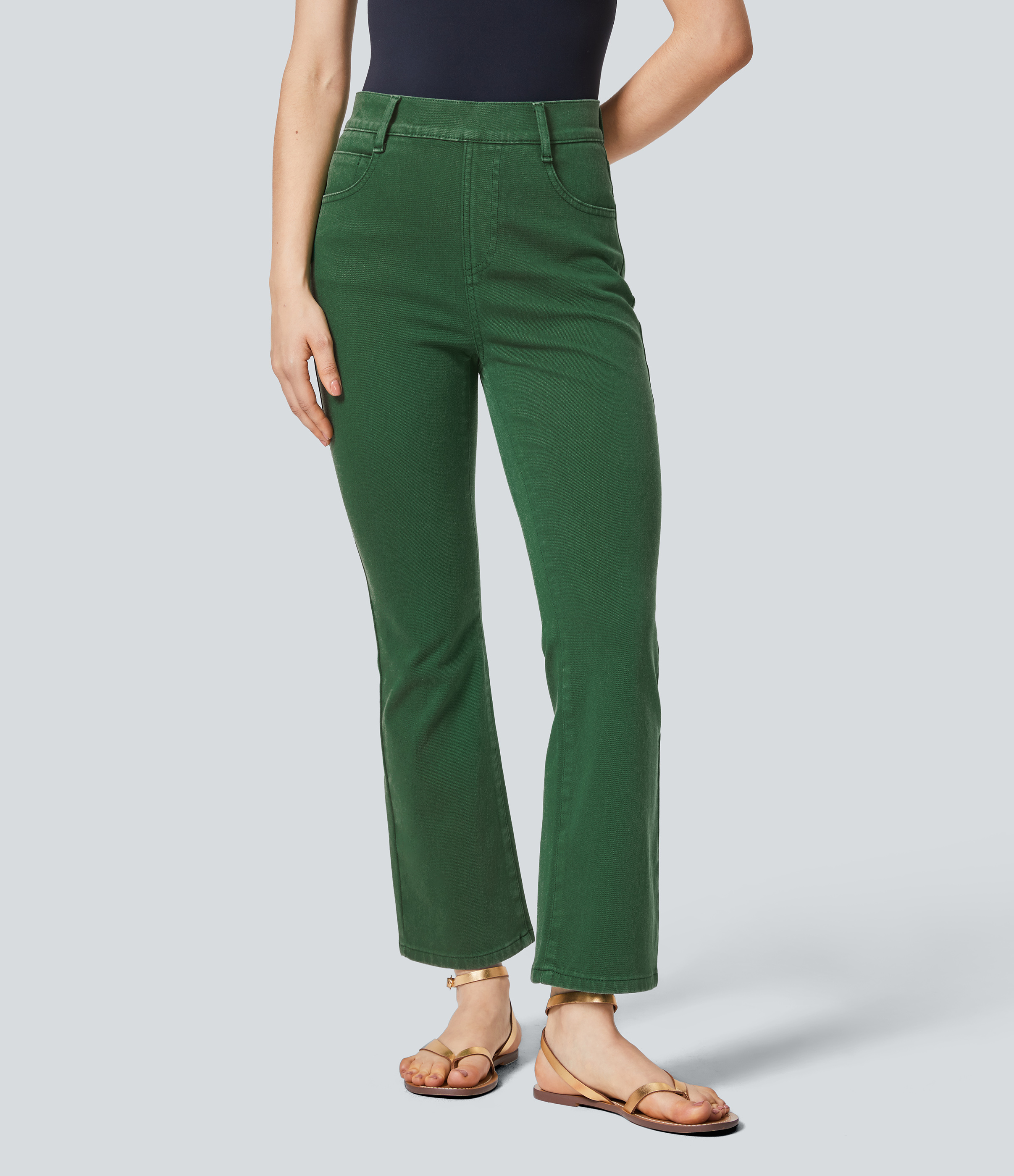 Halara Flex™ Denim Bootcut High Waist Multiple Pocket Elastic Colorful Jeans