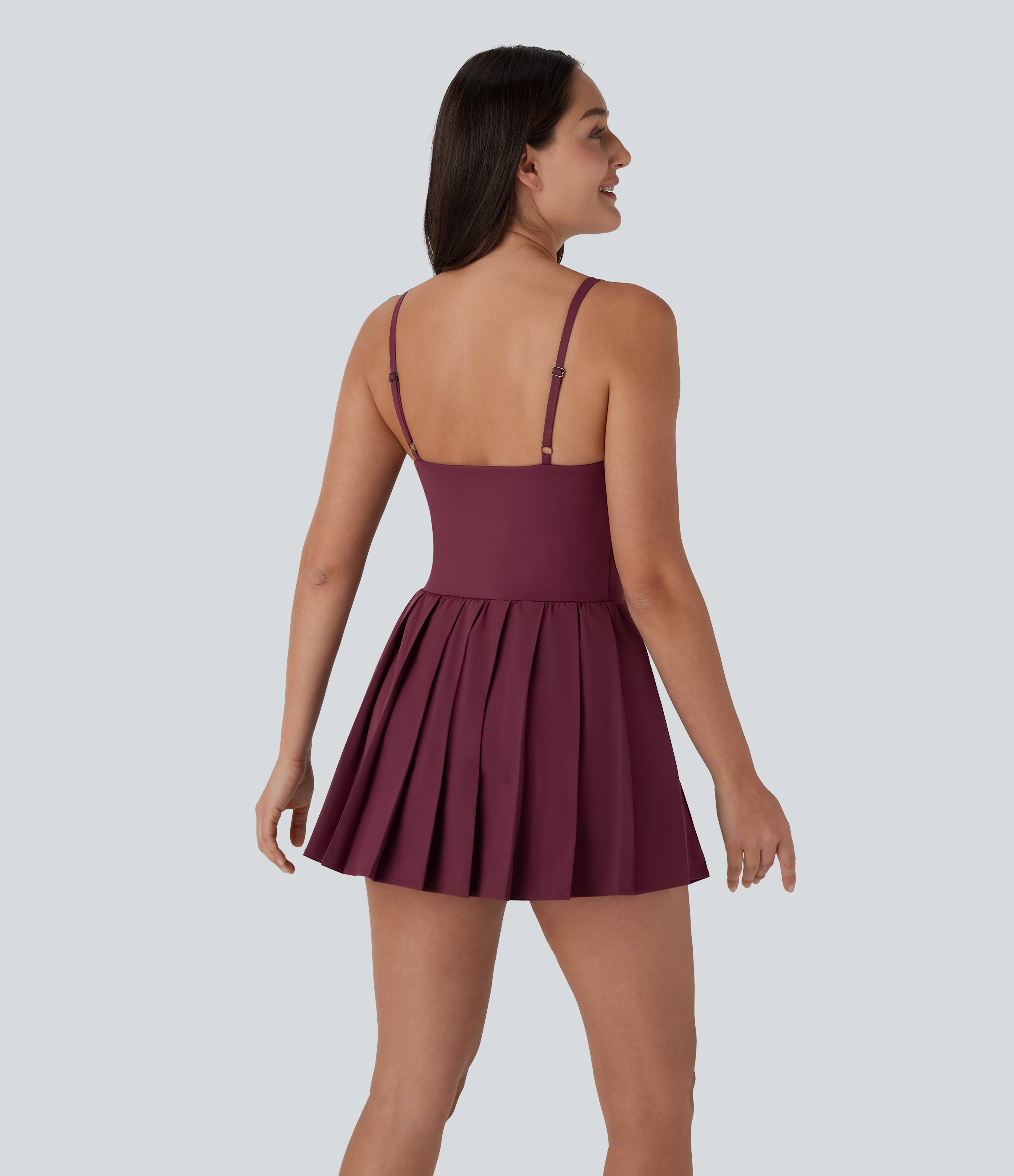 Amaranth Breezeful™ plissiertes Slipkleid 2-in-1 mit Tasche und verstellbarer Schnalle — Micro-Mini, schnell trocknend, lässig / 2