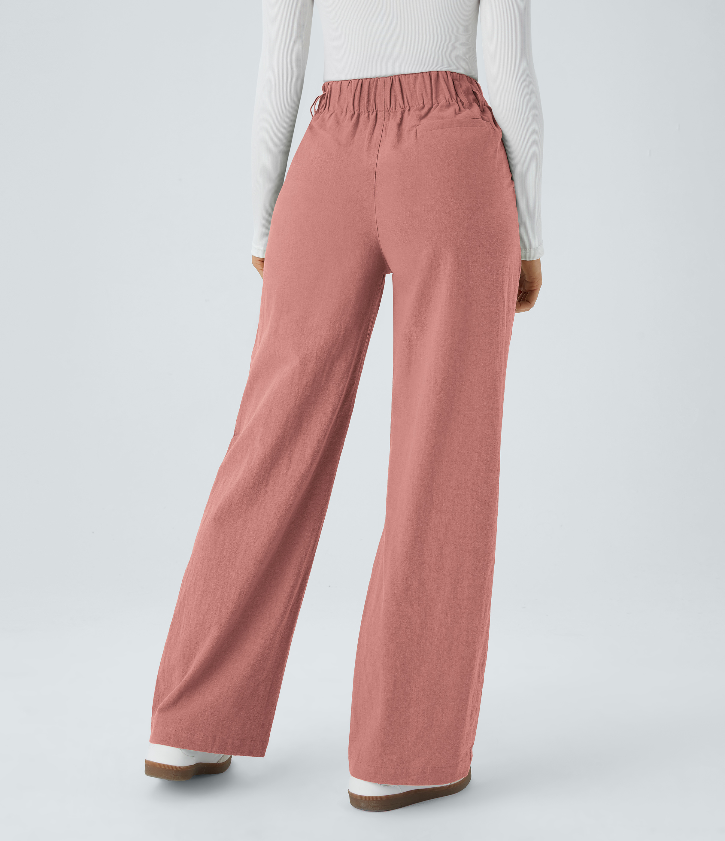 Rosette Pantalones tiro alto bolsillo lateral plisado pierna ancha / 2