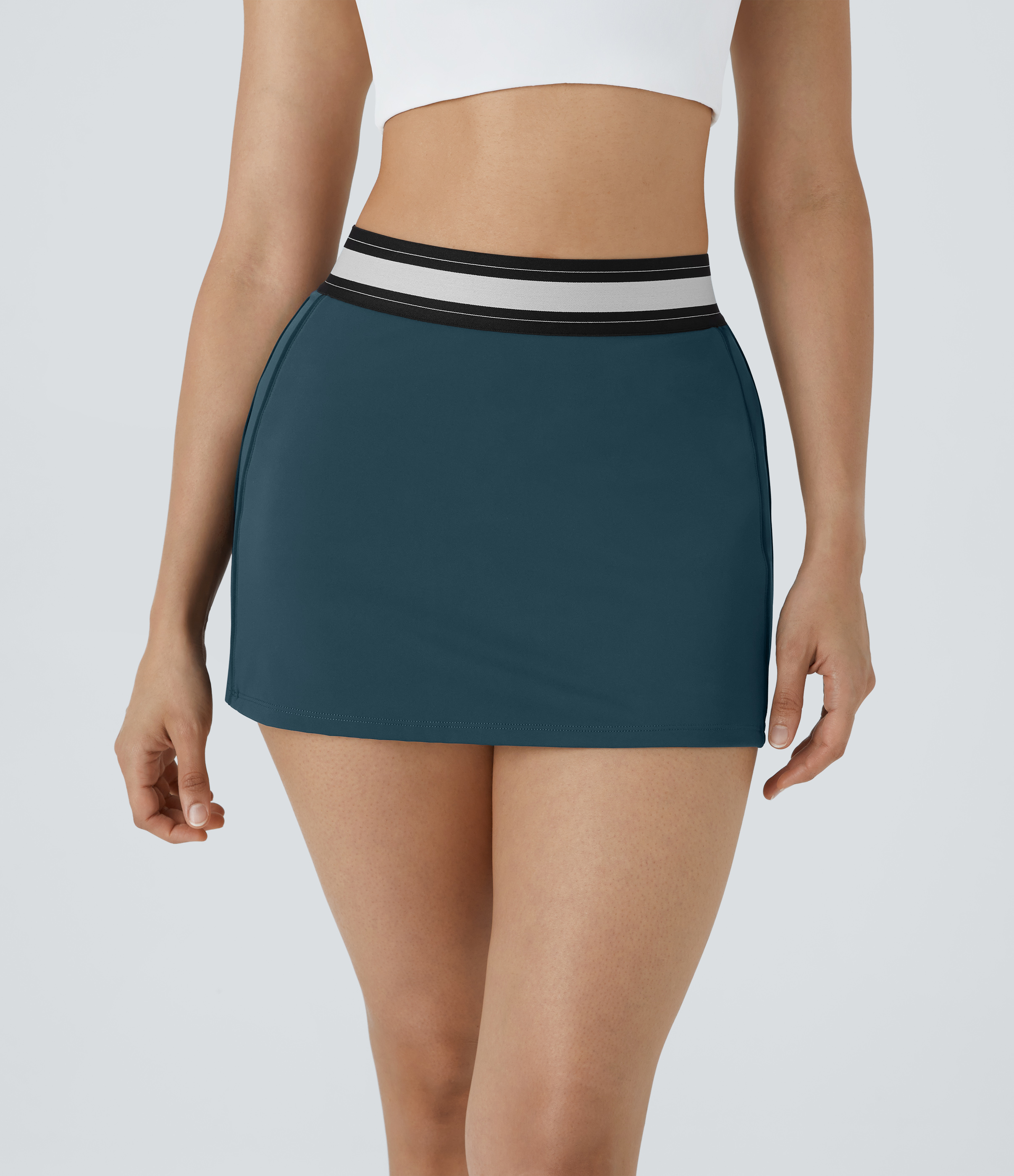 Minifalda tenis Softlyzero™ Airy tacto fresco ajustada 2 en 1 bloque color tiro alto