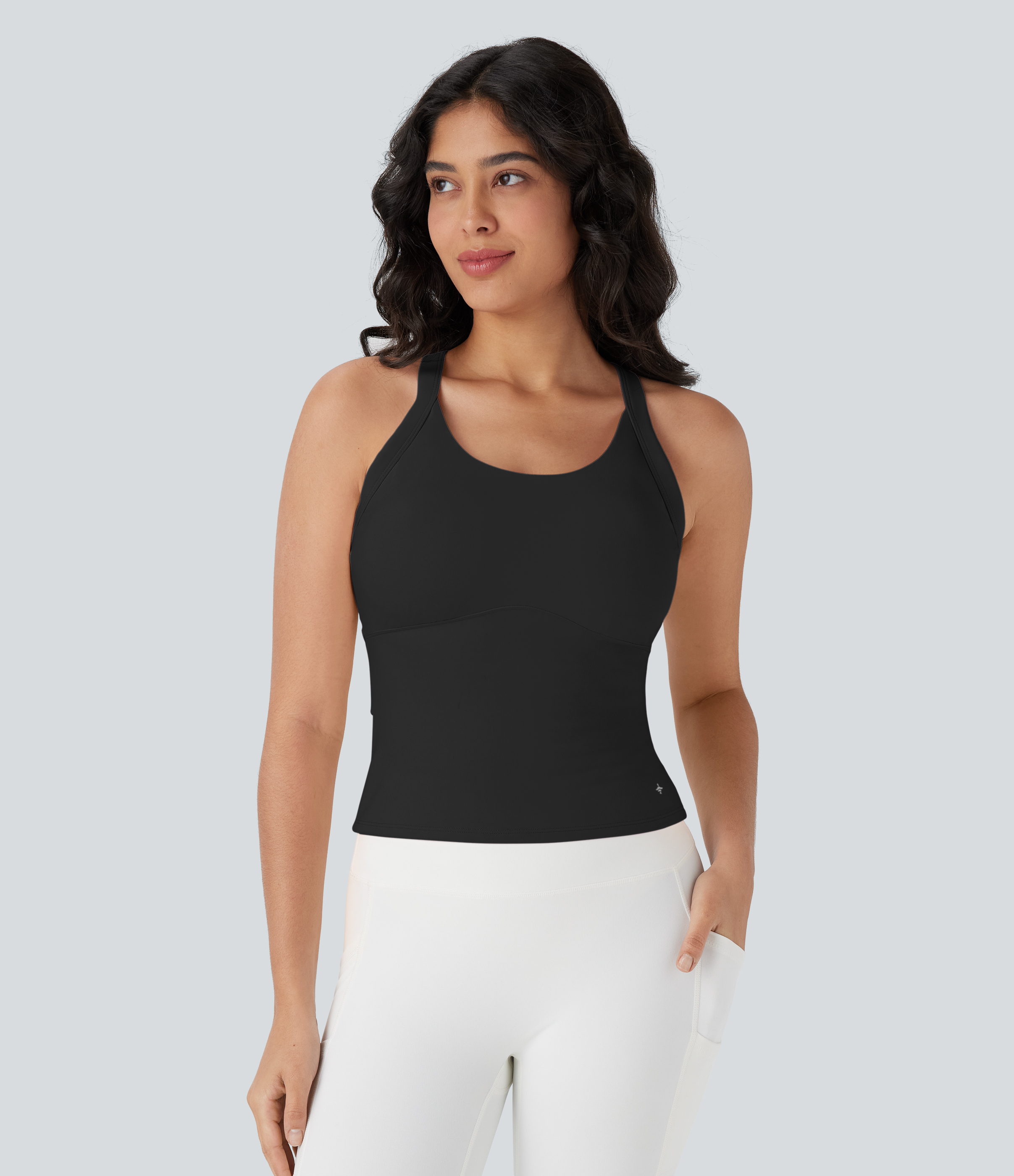 Schwarz SoftlyZero™ Plush - Yoga-Tanktop mit Cut-Out-Design - E-G Cups / 2