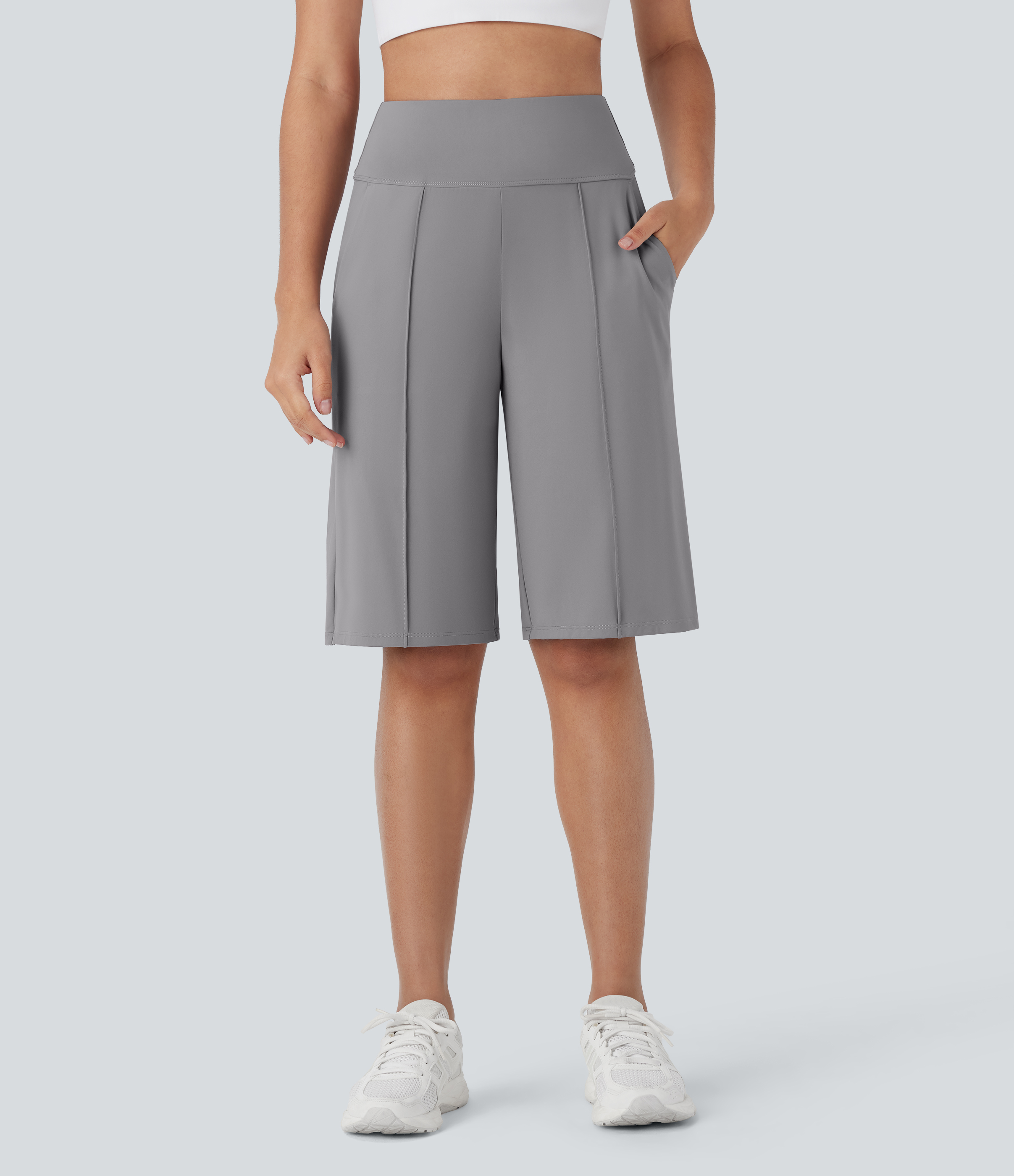 Softlyzero™ Airy high-waisted training shorts with side pockets and straight legs, cool feel - UPF 50+