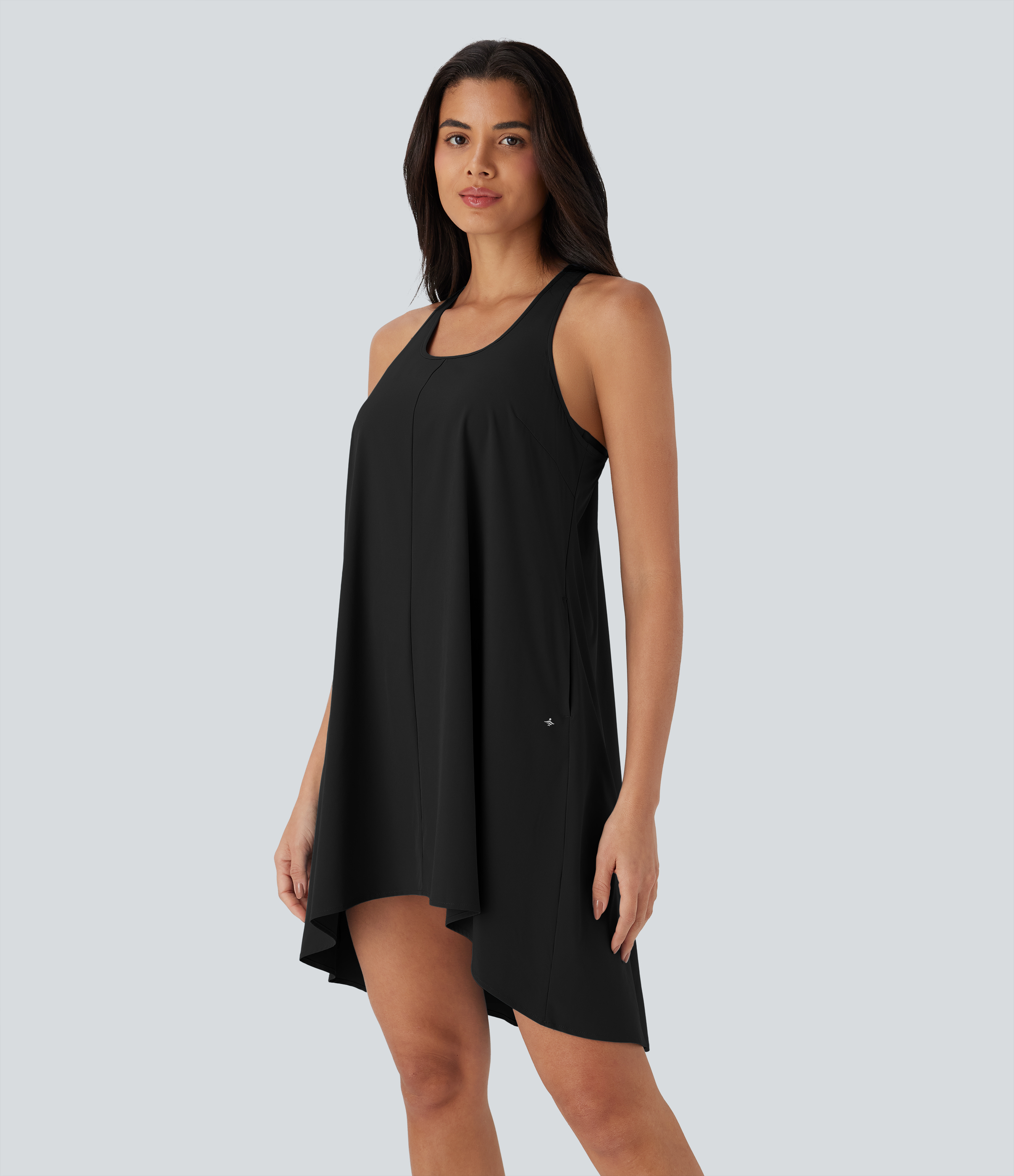Breezeful™ RacerPocket High Low Flowy Mini Quick Dry Casual Dress