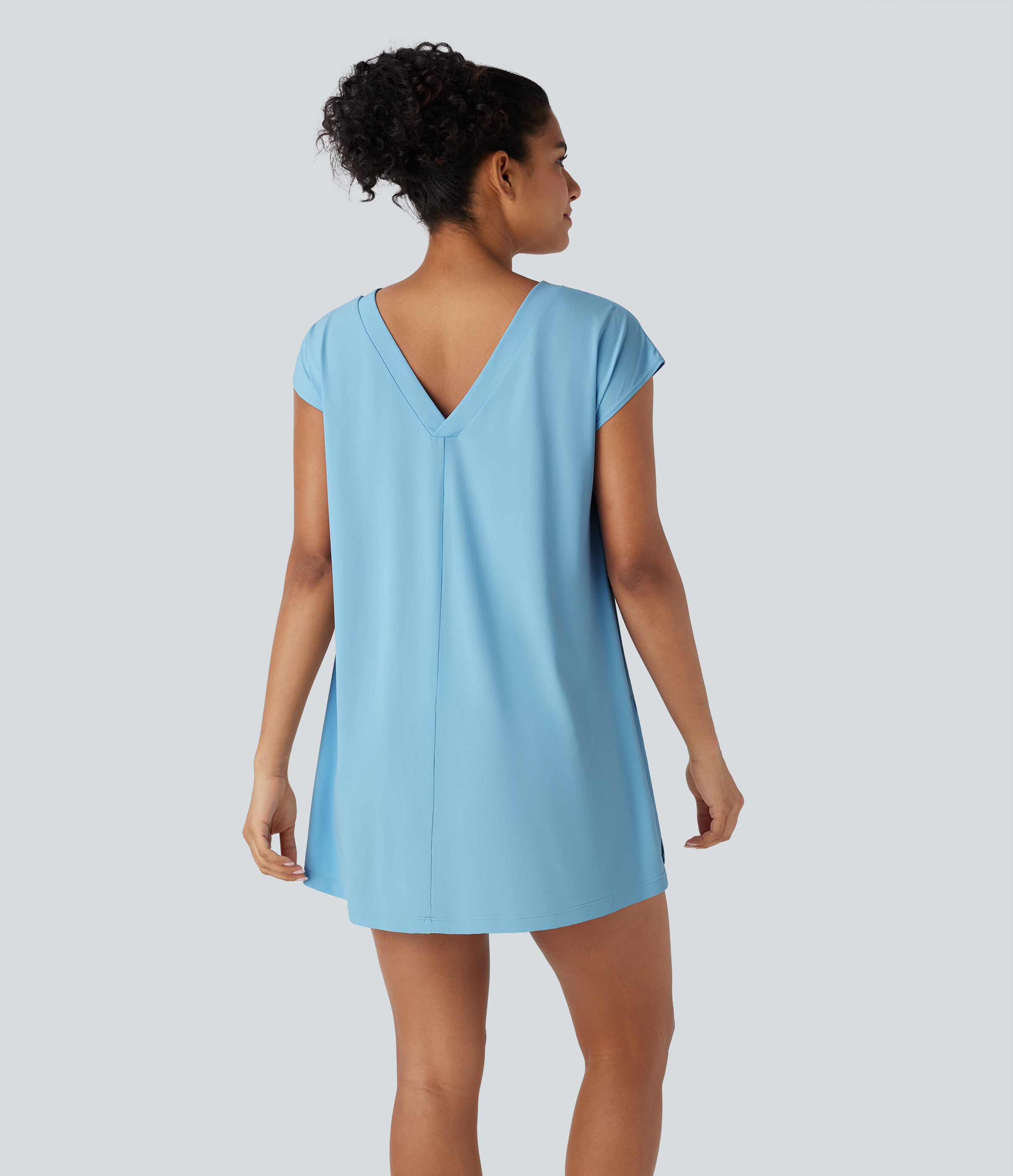 Sky Blue Traje baño cuello V abertura tacto fresco - UPF 50+ / 2