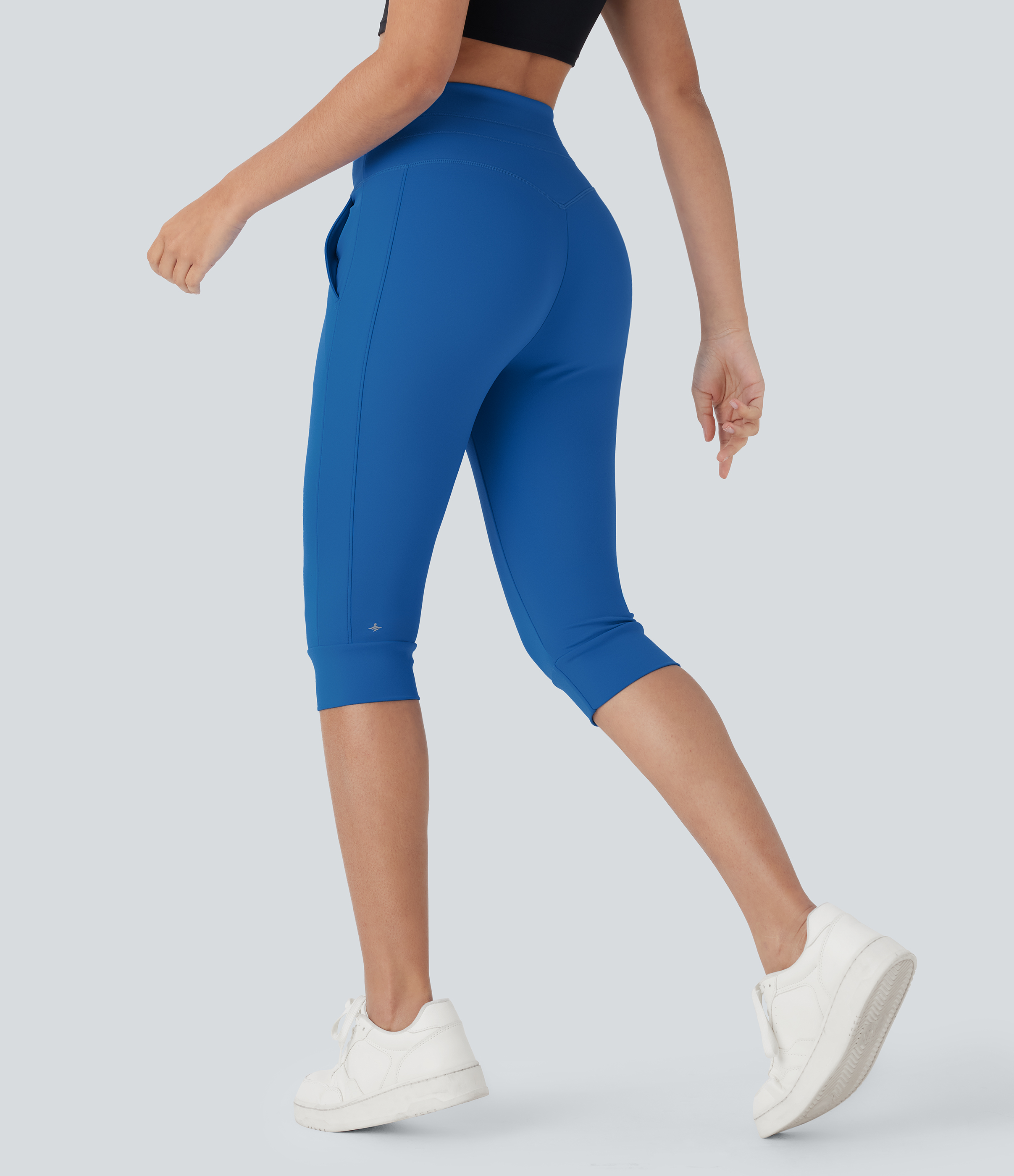 Strong Blue Pantalón Softlyzero™ Plush deportivo yoga pedal bolsillo lateral cordón tiro alto / 2