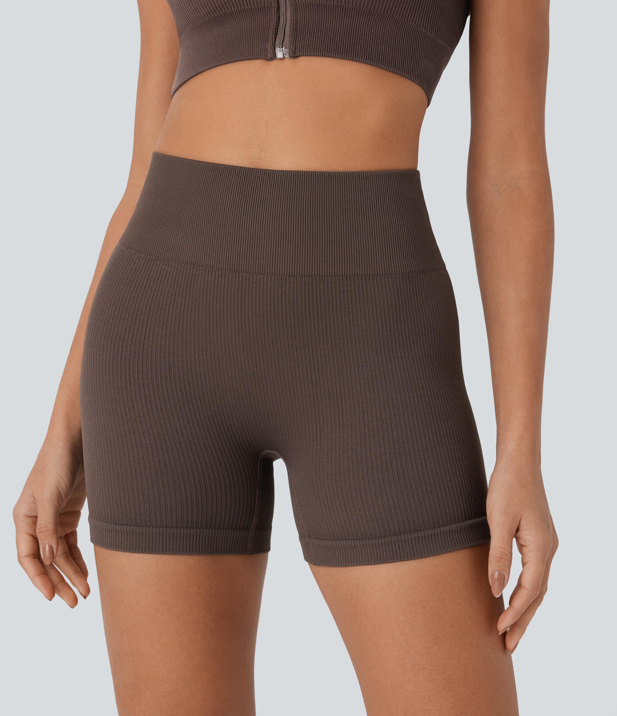 Bolsa de la compra Pantalón corto yoga tiro alto fluido sin costura 10cm / 1