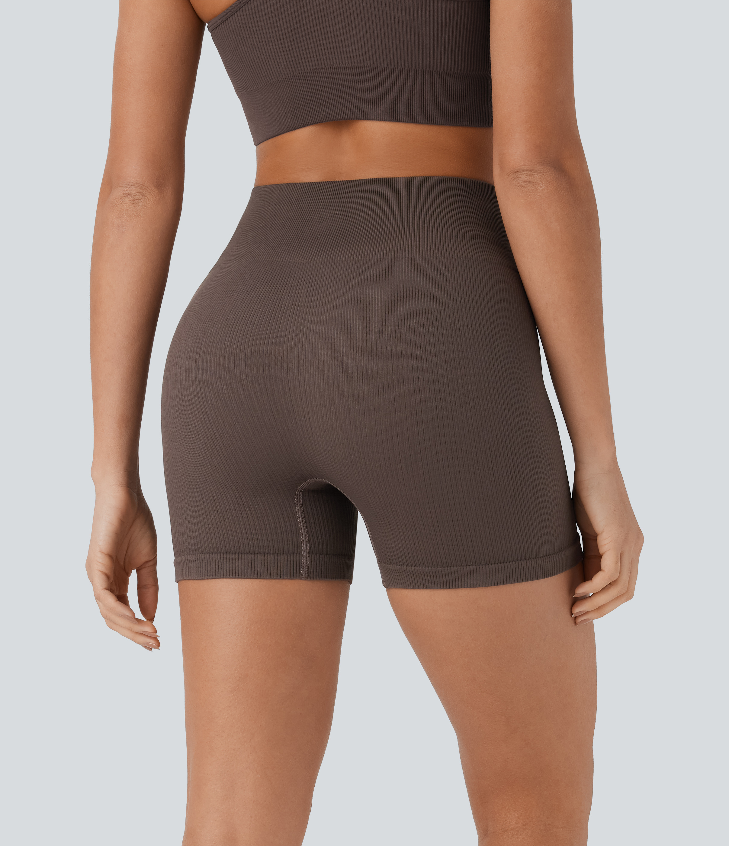 Bolsa de la compra Pantalón corto yoga tiro alto fluido sin costura 10cm / 2