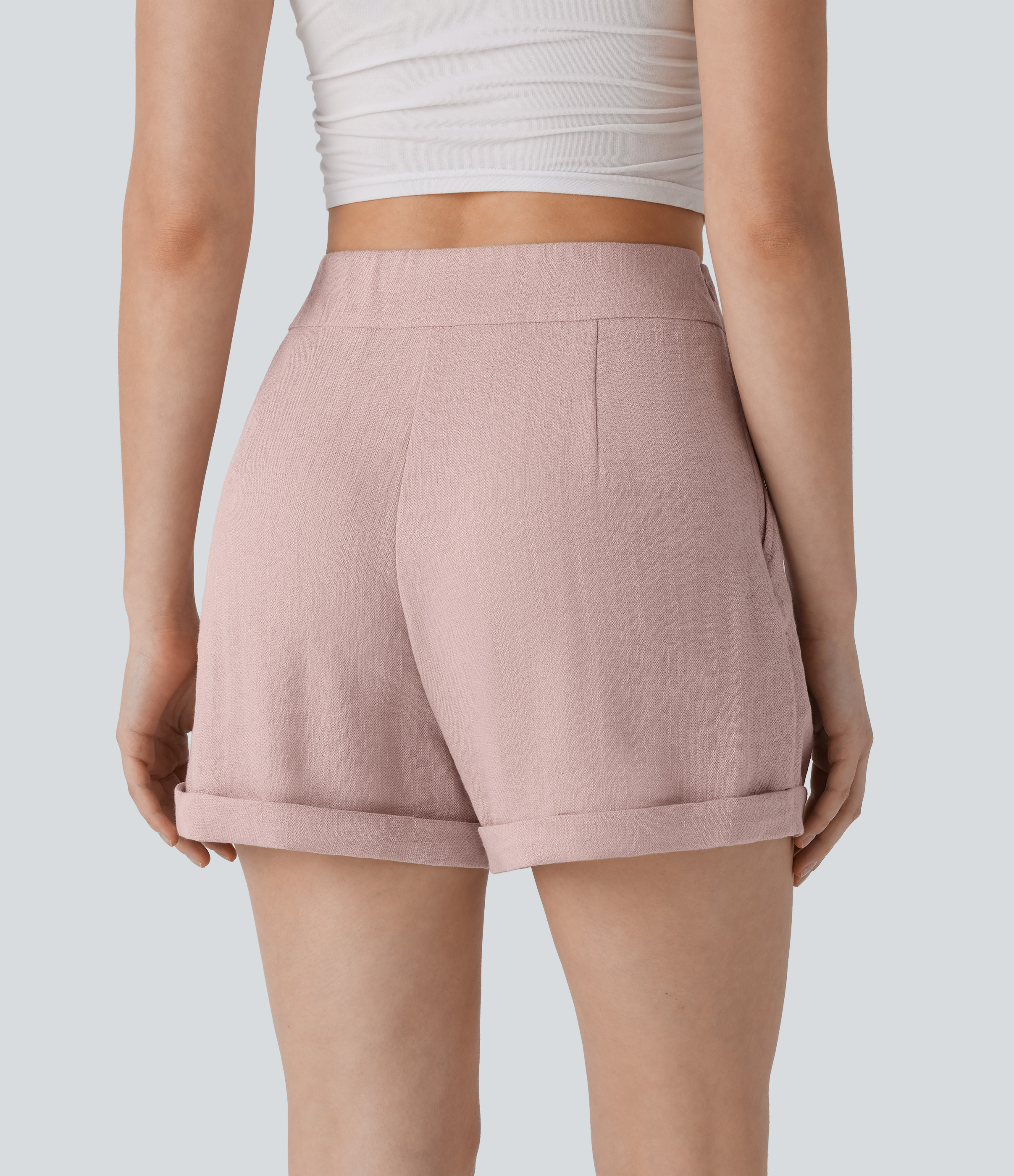 Sepia Rose Pantalón corto tiro alto bolsillo lateral cremallera invisible / 2
