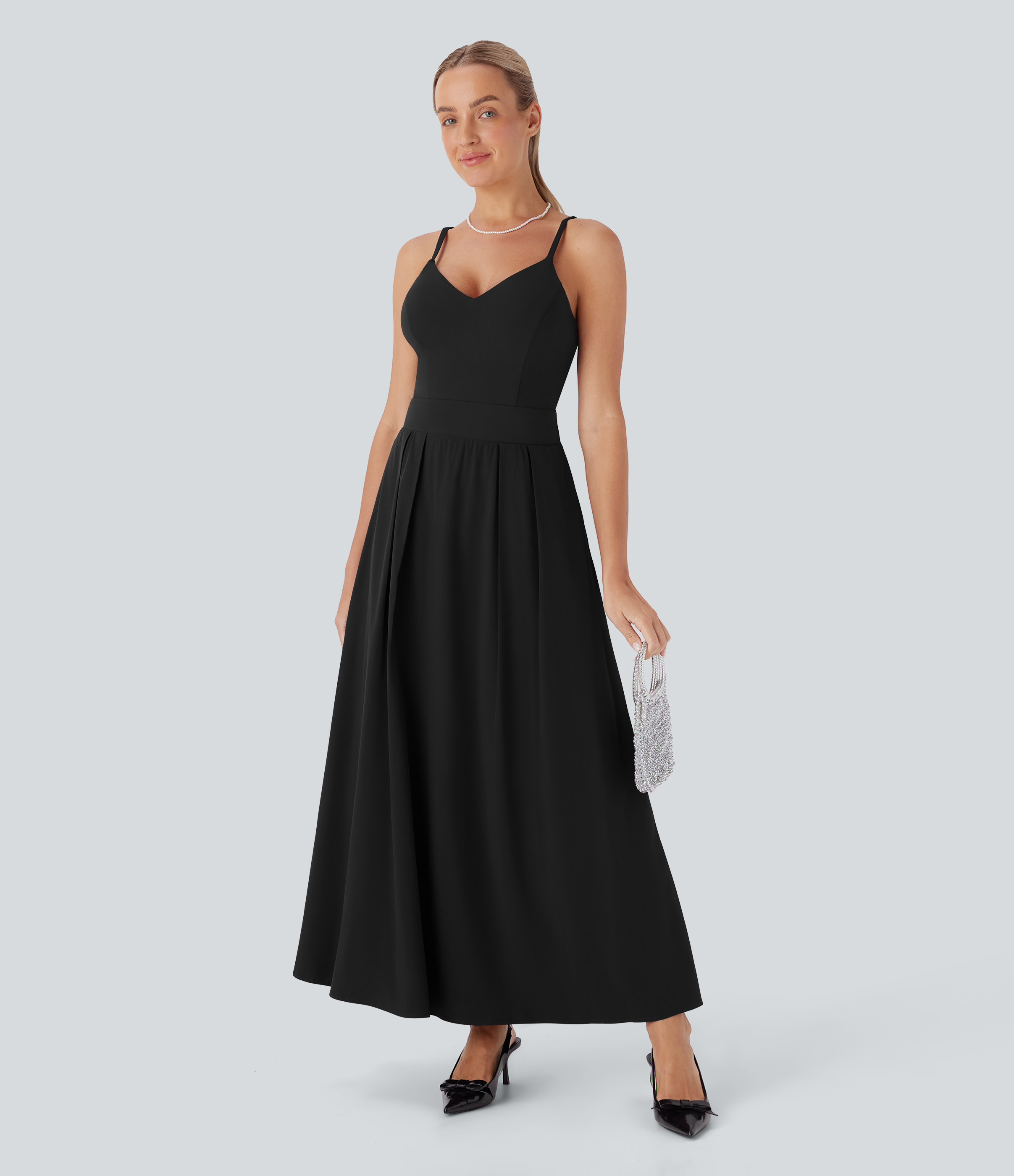 Breezeful™ Pocket Fließendes Schnelltrockndes Maxi-Schlüpfkleid