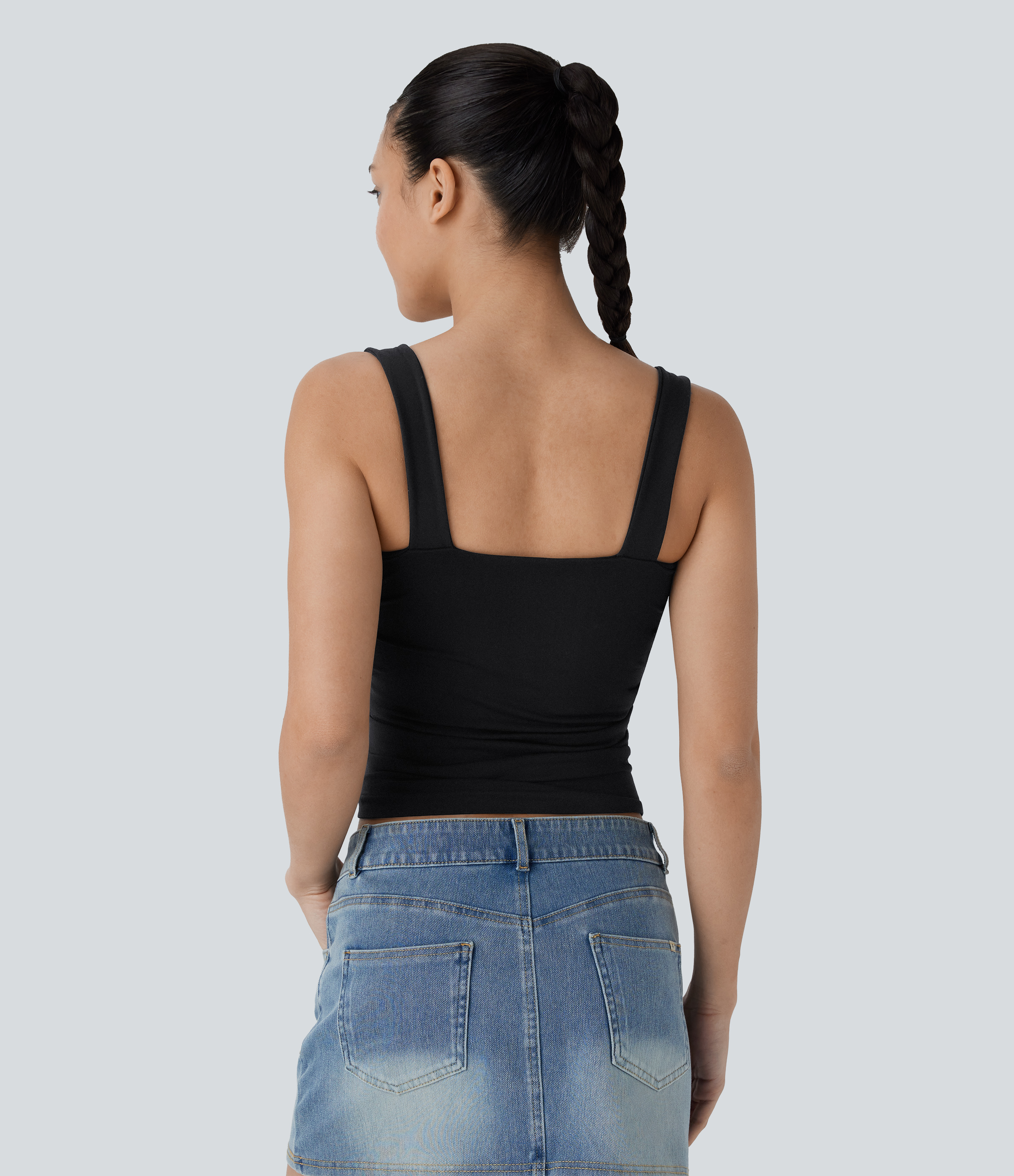 Negro Top de tirantes sin costuras  / 2