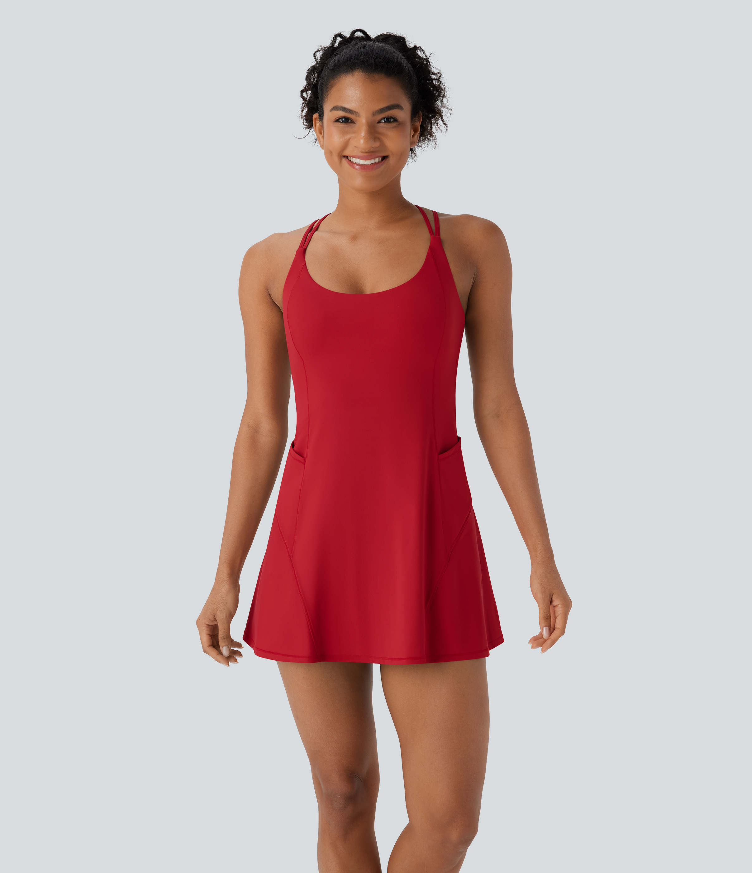 Salsa SoftlyZero™ Luftiger Ausschnitt Taschen 2-in-1 Kühl-Touch Mini Tanz Aktiv Kleid-Easy Peezy Edition / 2