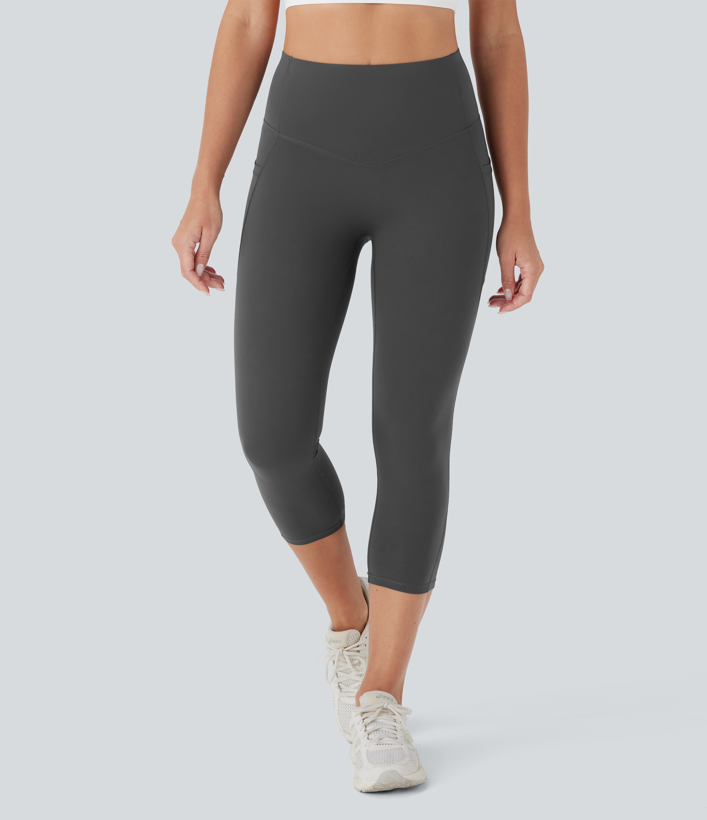 Volcanic Ash Leggings capri de entrenamiento Halara UltraSculpt™ moldeadores de tiro alto efecto push-up y reductor de abdomen con bolsillos / 2