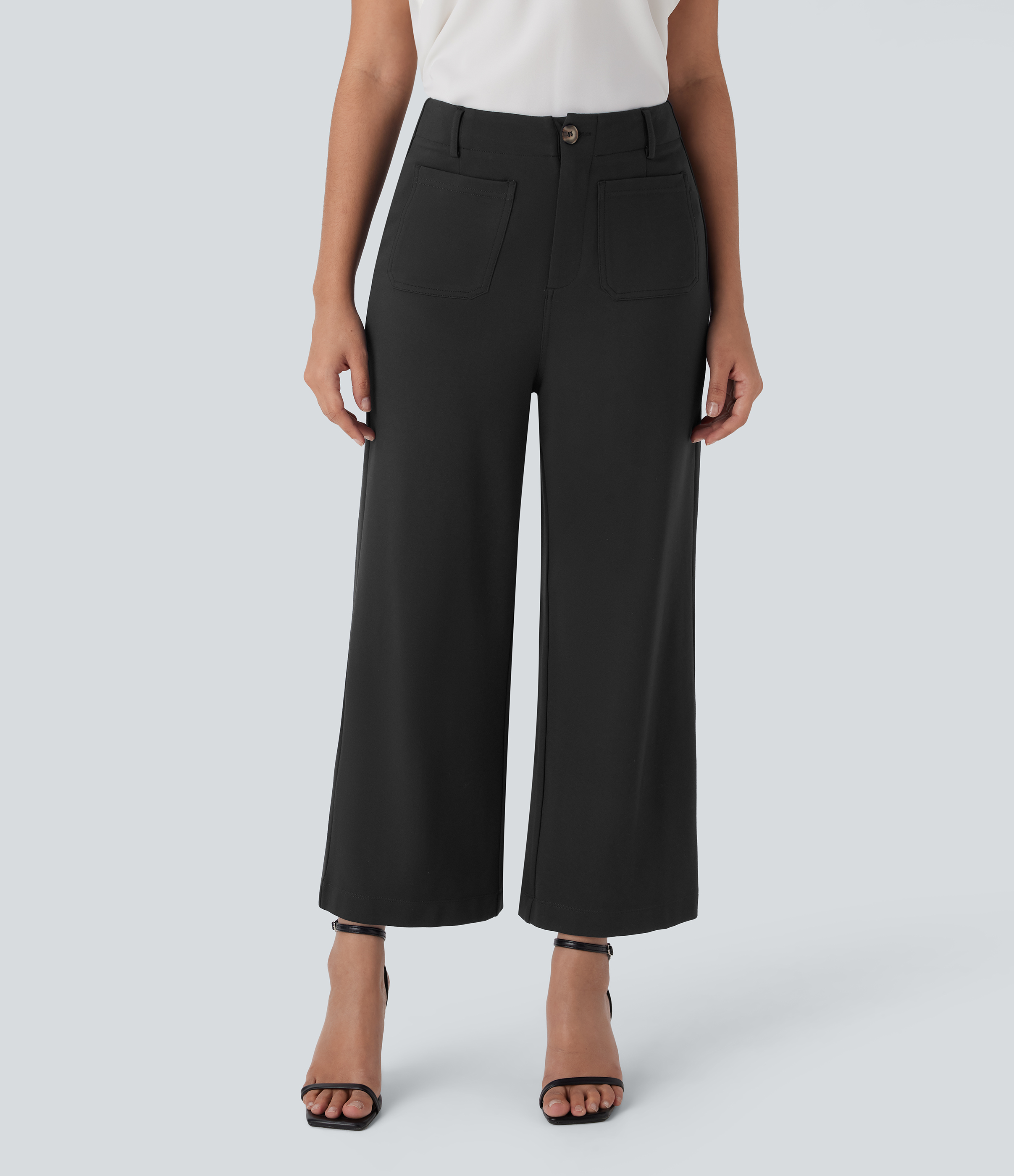 Going Up Wide Leg Zipper Pants