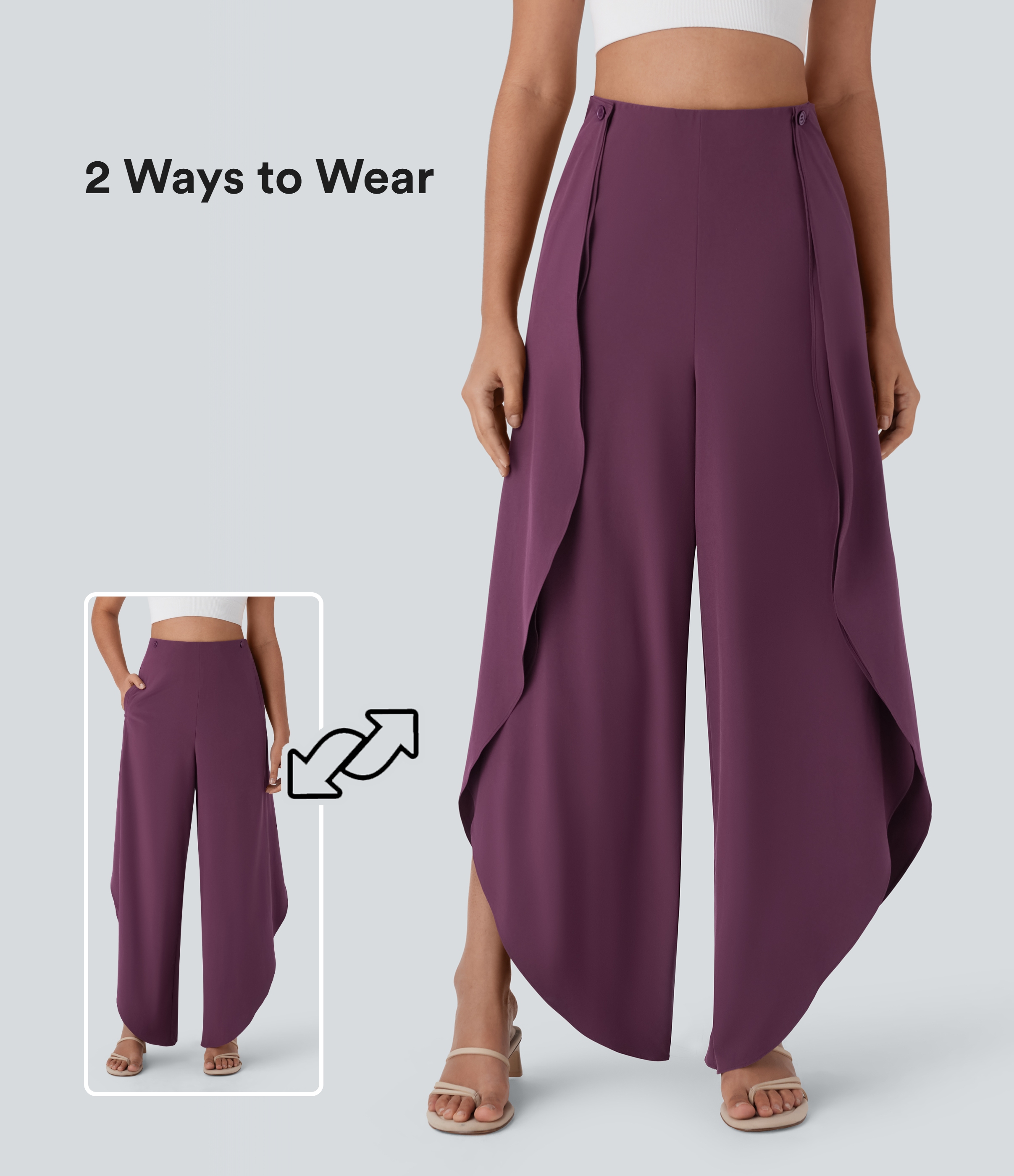 Women's Breezeful™ High Waisted Pocket Wrap Flowy Quick Dry Pants