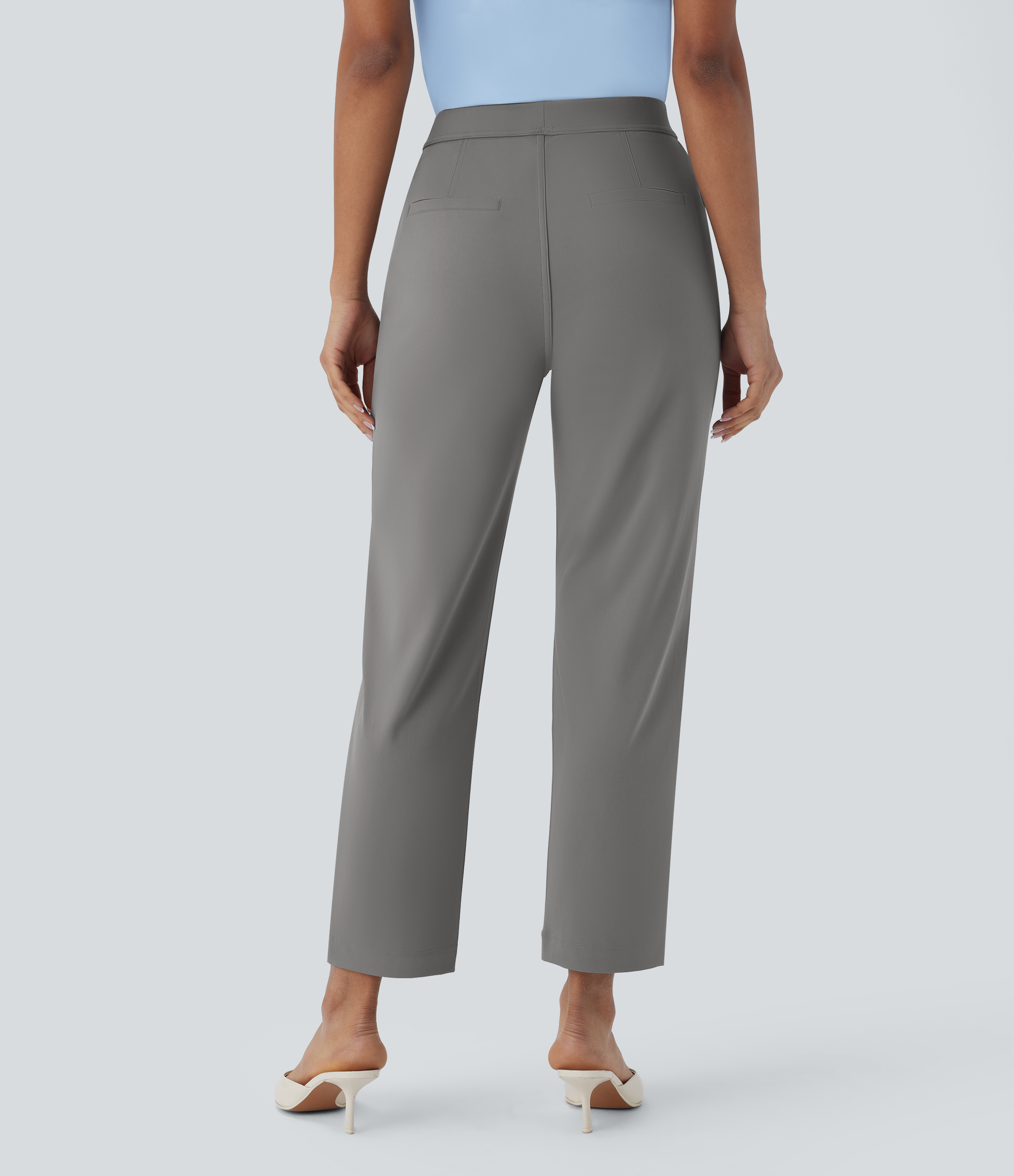 パンツ HIGH WAIST ANKLE TAPERD PANTS Jersey-Knit High-Rise Tapered Ankle Pants | White House