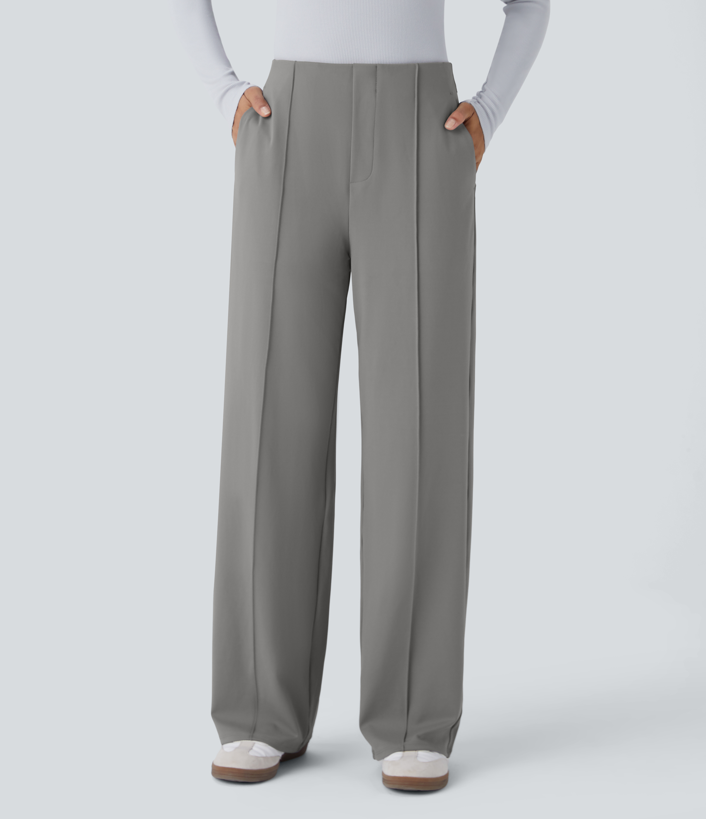 Halara Flex™ DayStretch Mid High Waisted Pocket Work Trousers