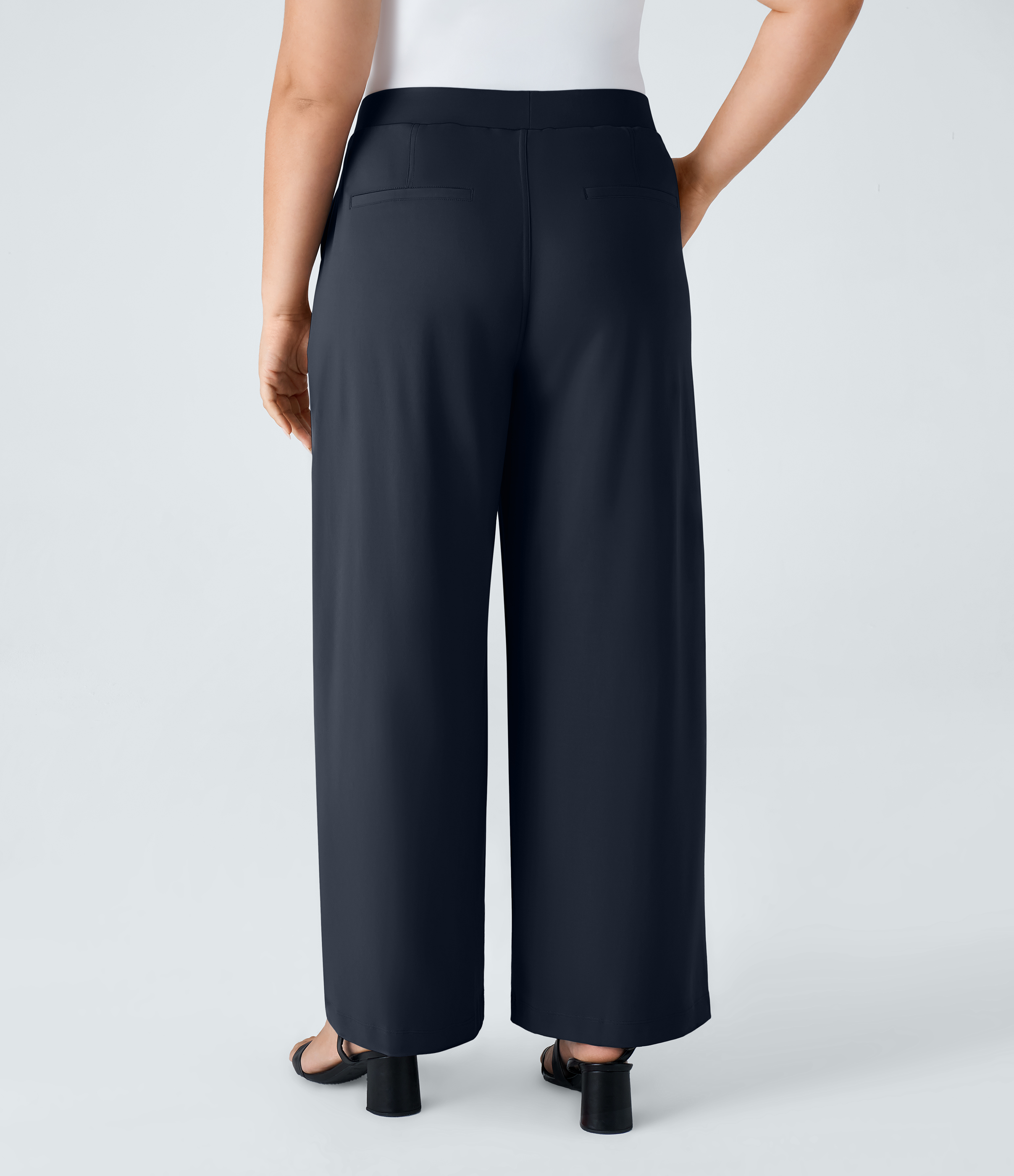 Midnight Blue Halara Flex™ DayStretch High Waisted Pocket Straight Leg Work Plus Size Pants / 2
