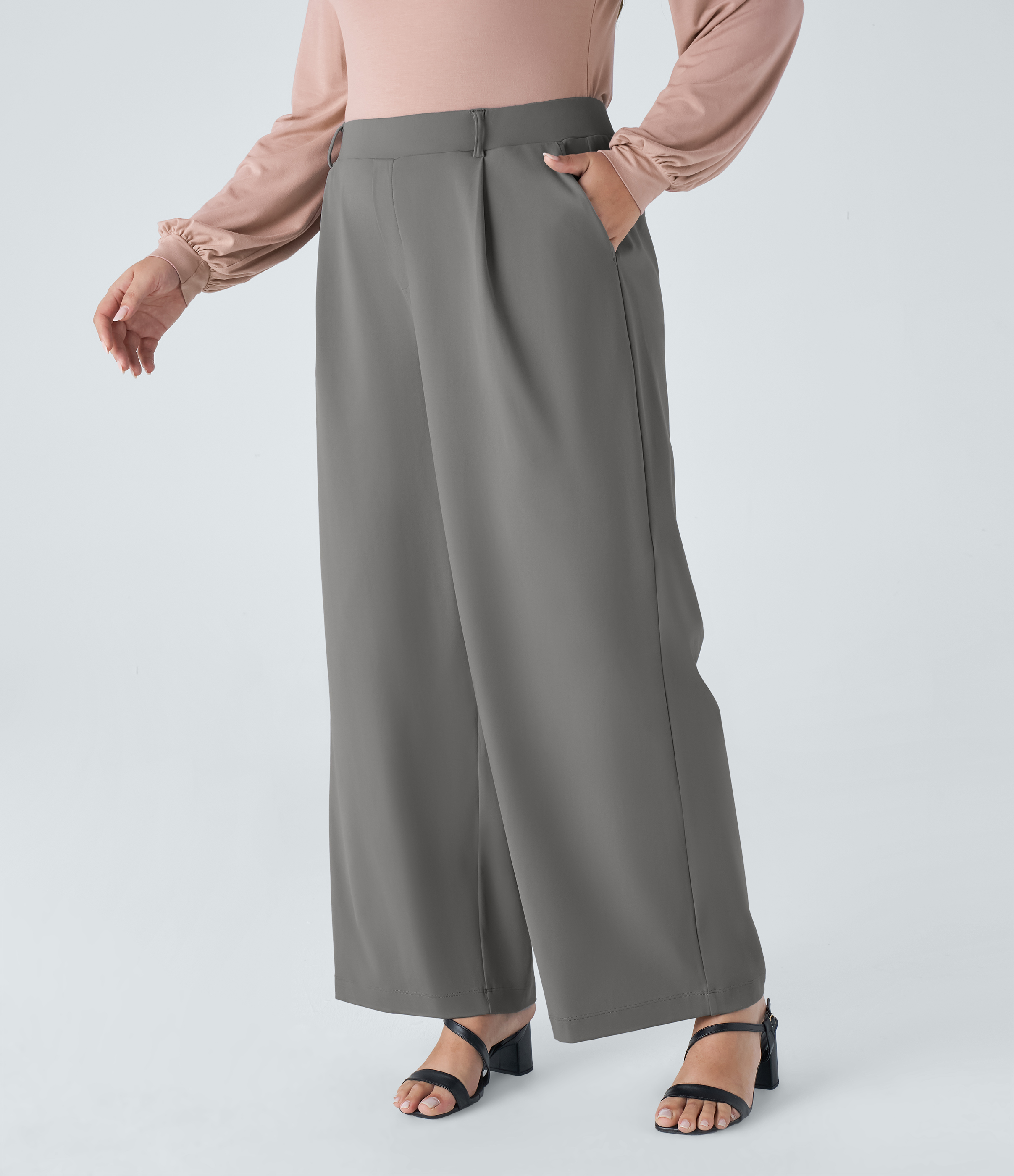 Halara Flex™ DayStretch High Waisted Pocket Straight Leg Work Plus Size Pants