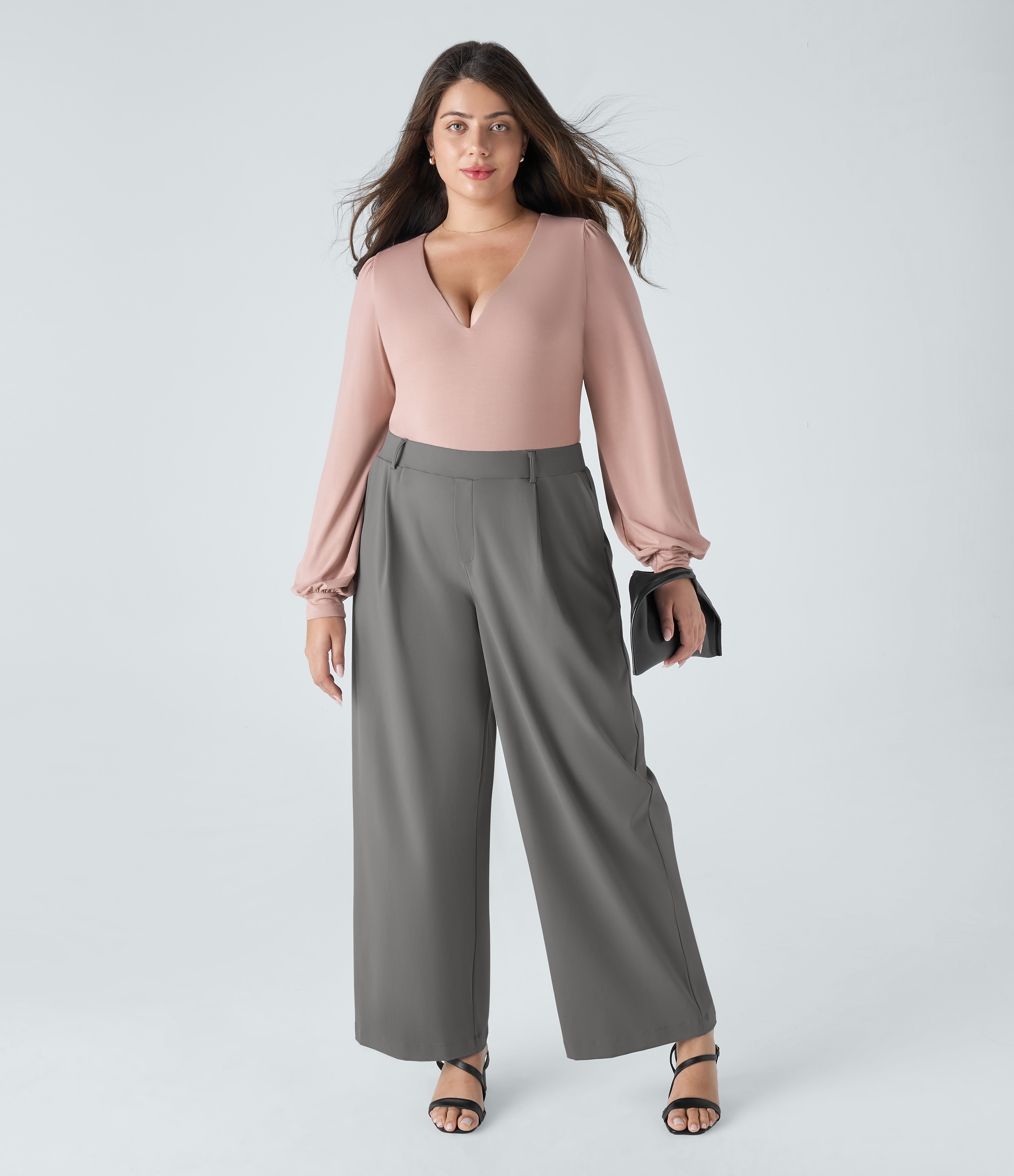 Halara Flex™ DayStretch High Waisted Pocket Straight Leg Work Plus Size Trousers