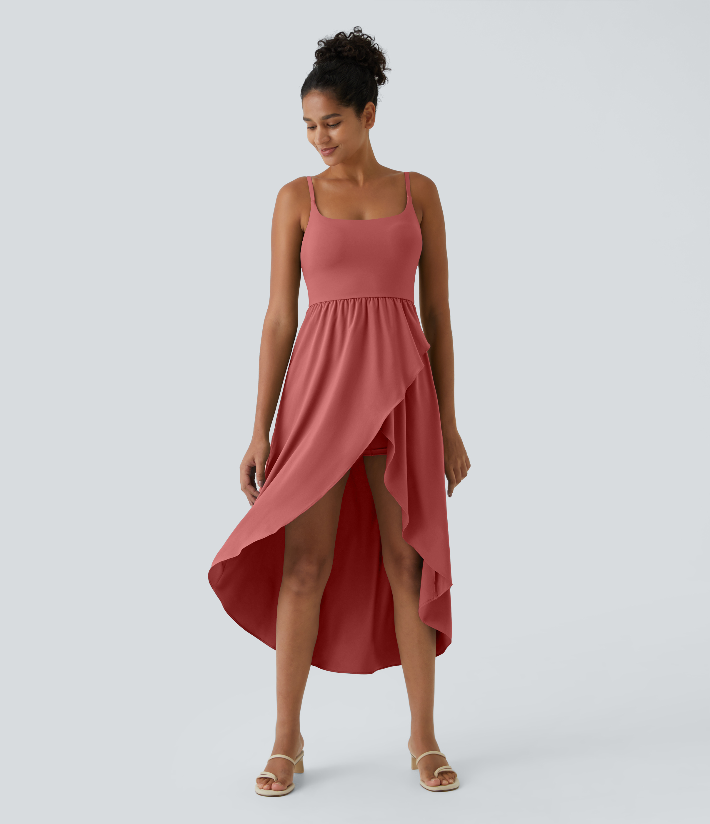 Breezeful™ High Low 2-Piece Pocket Flowy Midi Quick Dry Casual Dress