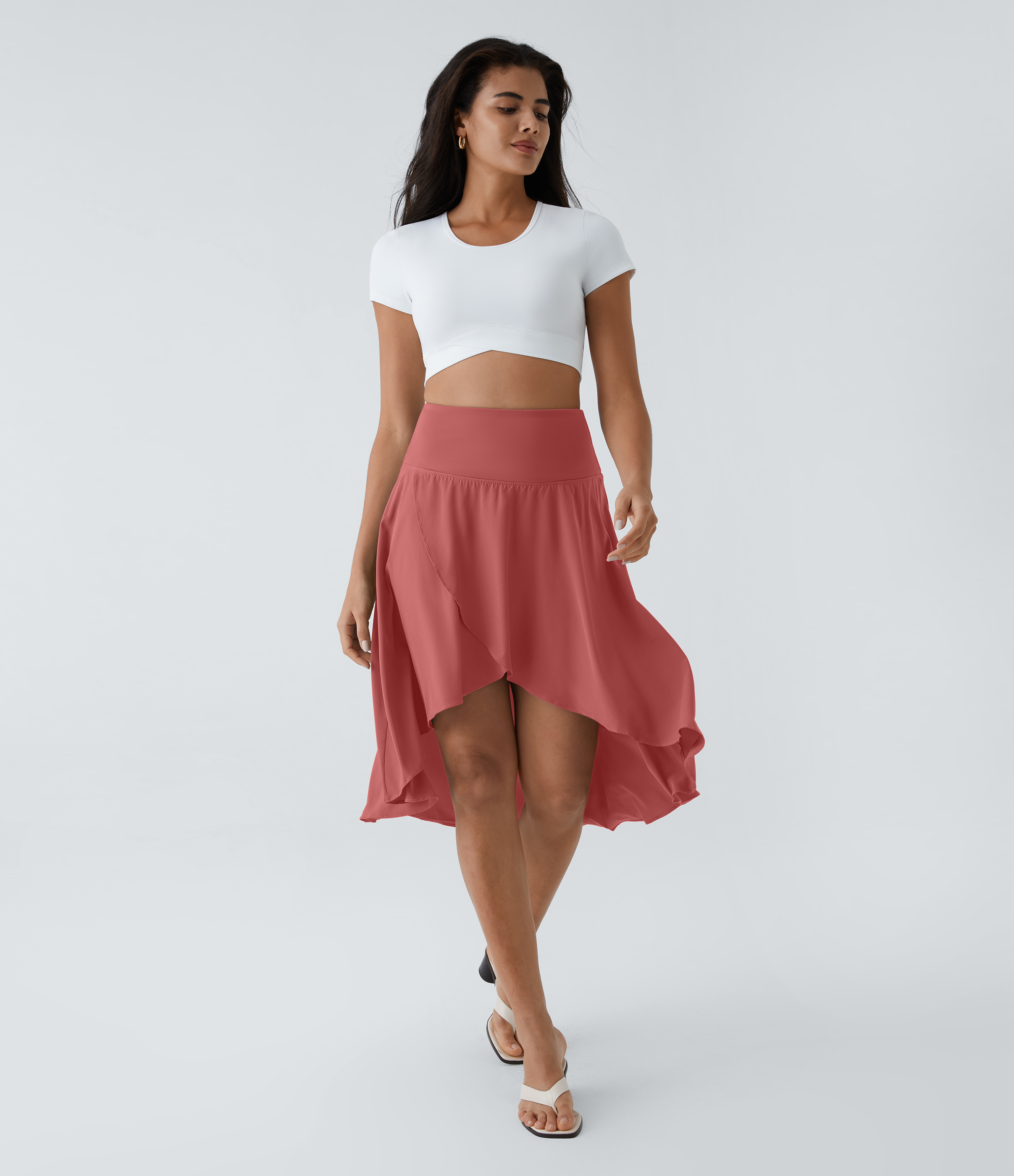 NieR ASYMMETRY UNISEX SKIRT【DAHLIA】 ASYMMETRY TWO-TONE UNISEX SKIRT【黒×白薔薇】 | NIER CLOTHING