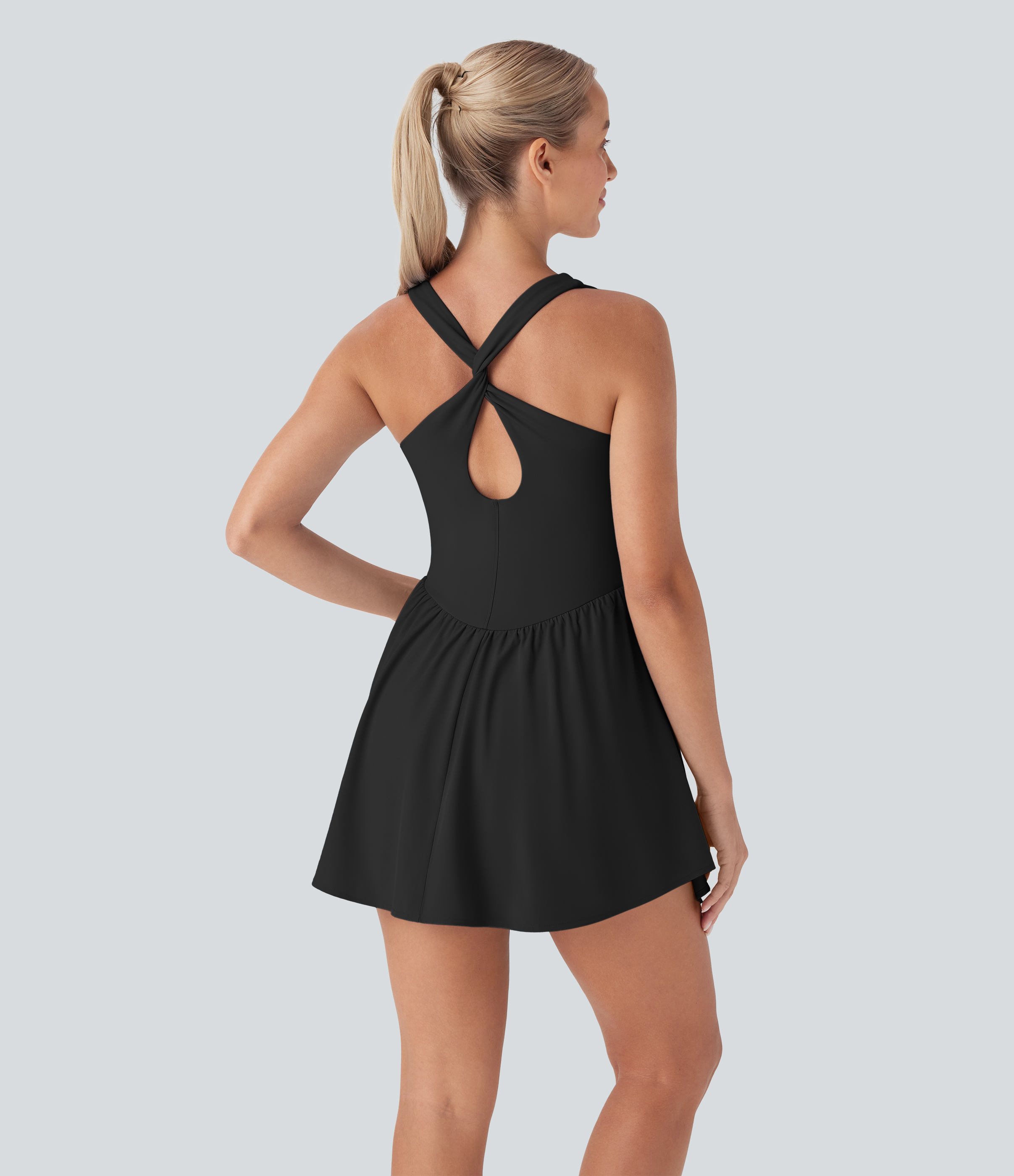 Noir Breezeful™ corset 2-en-1 avec poche, mini, à séchage rapide et fluide, robe de sport Pickleball, bonnets D–F / 2