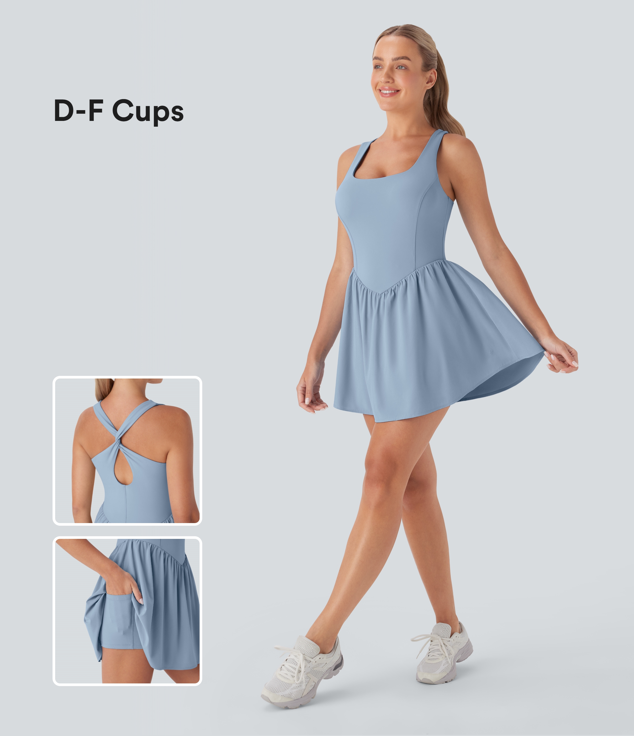 Breezeful™ Corset 2-in-1 Pocket Mini Quick Dry Flowy Pickleball Active Dress D-F Cups