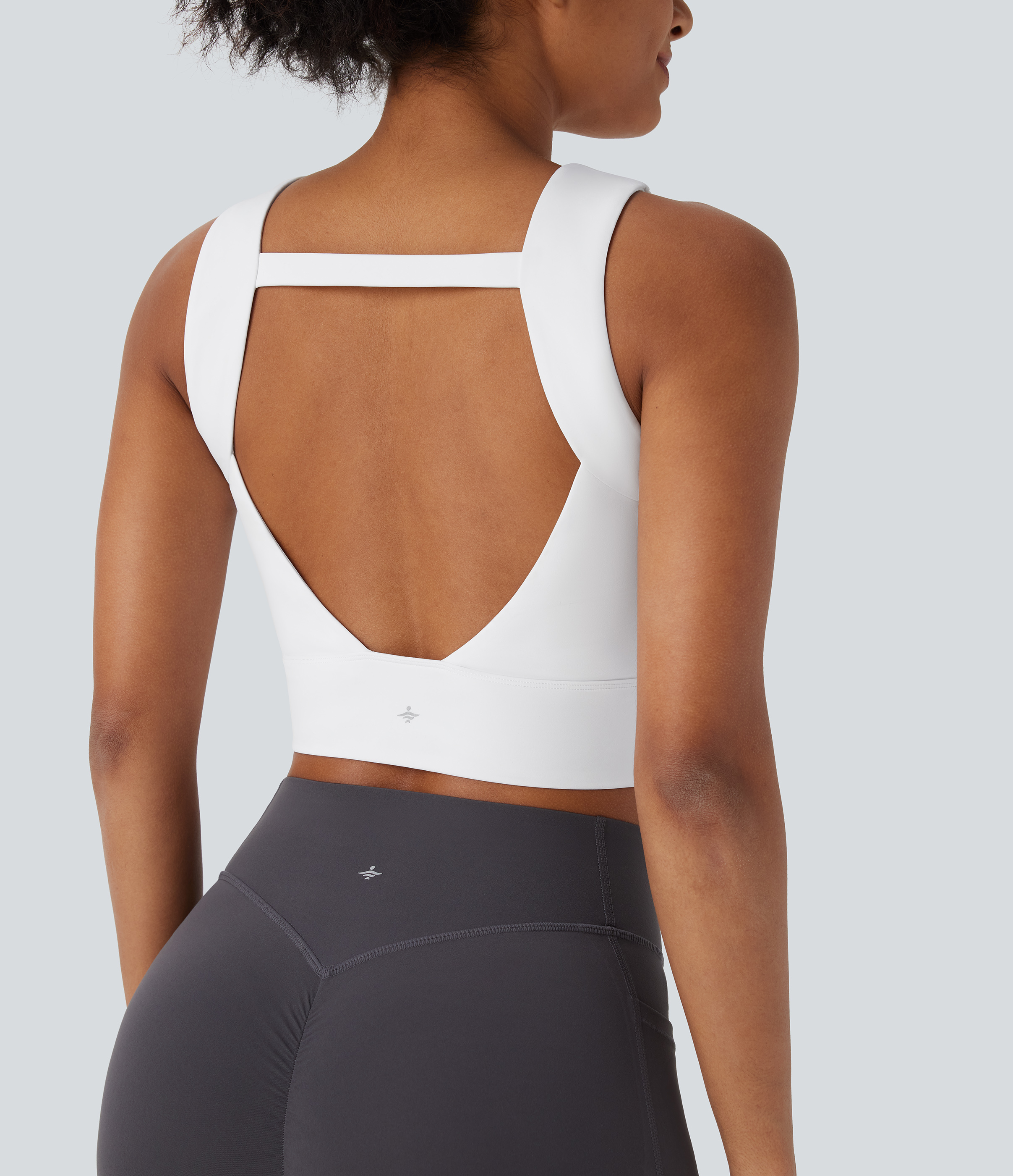 White SoftlyZero™ Airy Round Neck Cropped InstantCool Casual Tank Top / 1
