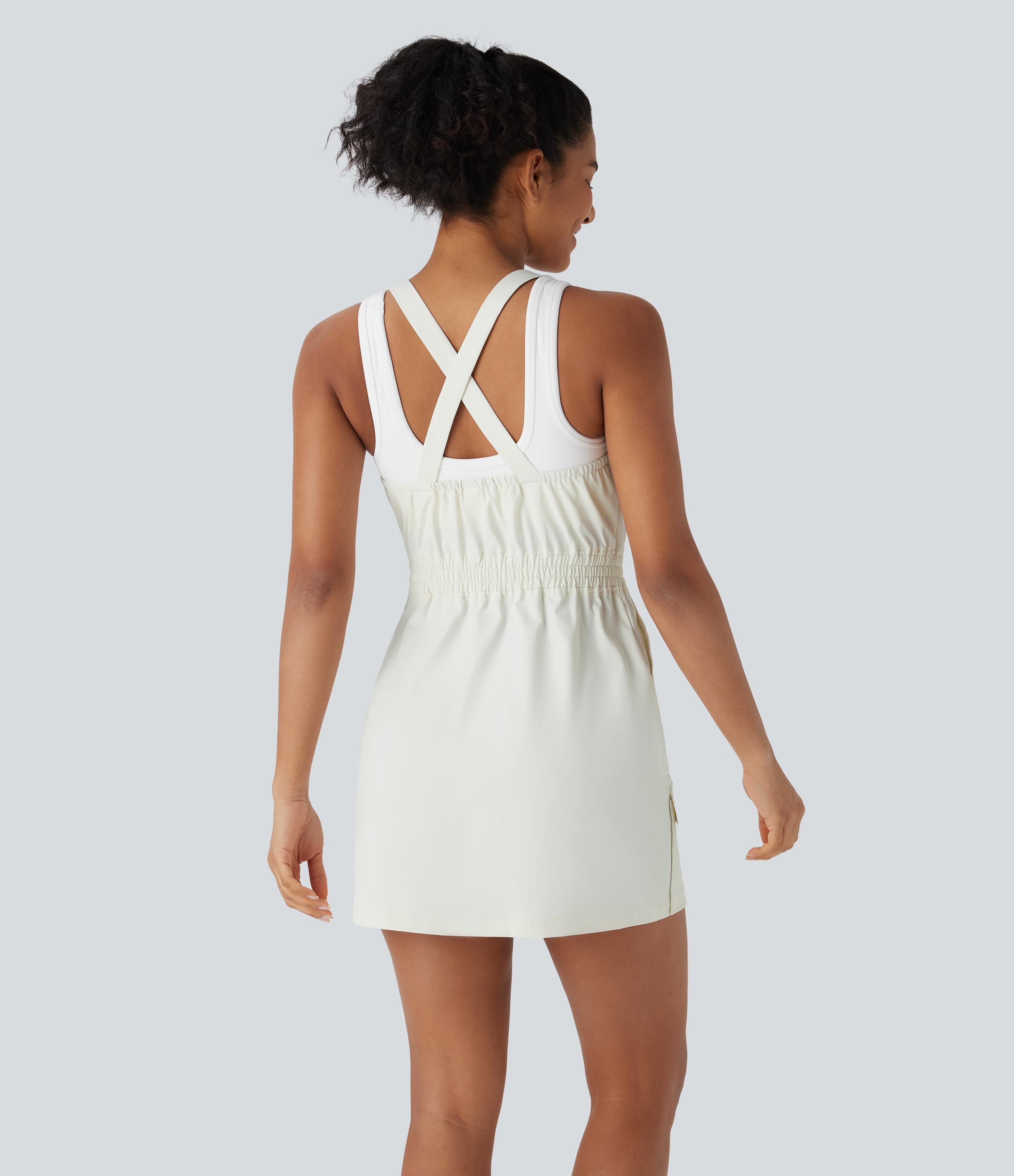 Oak White Robe mini cargo de randonnée imperméable et résistante avec poche zippée / 2