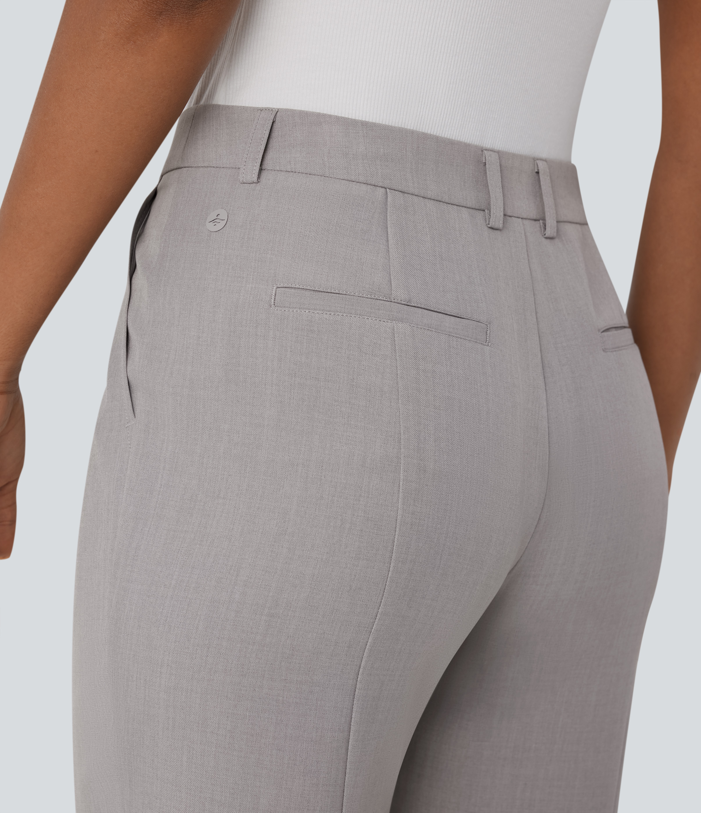 Halara Mid Rise Zipper Multiple Pockets Capri Casual Pants  - Drizzle - S(regular) sweatpants jogger pants stacked sweatpants cargo joggers 